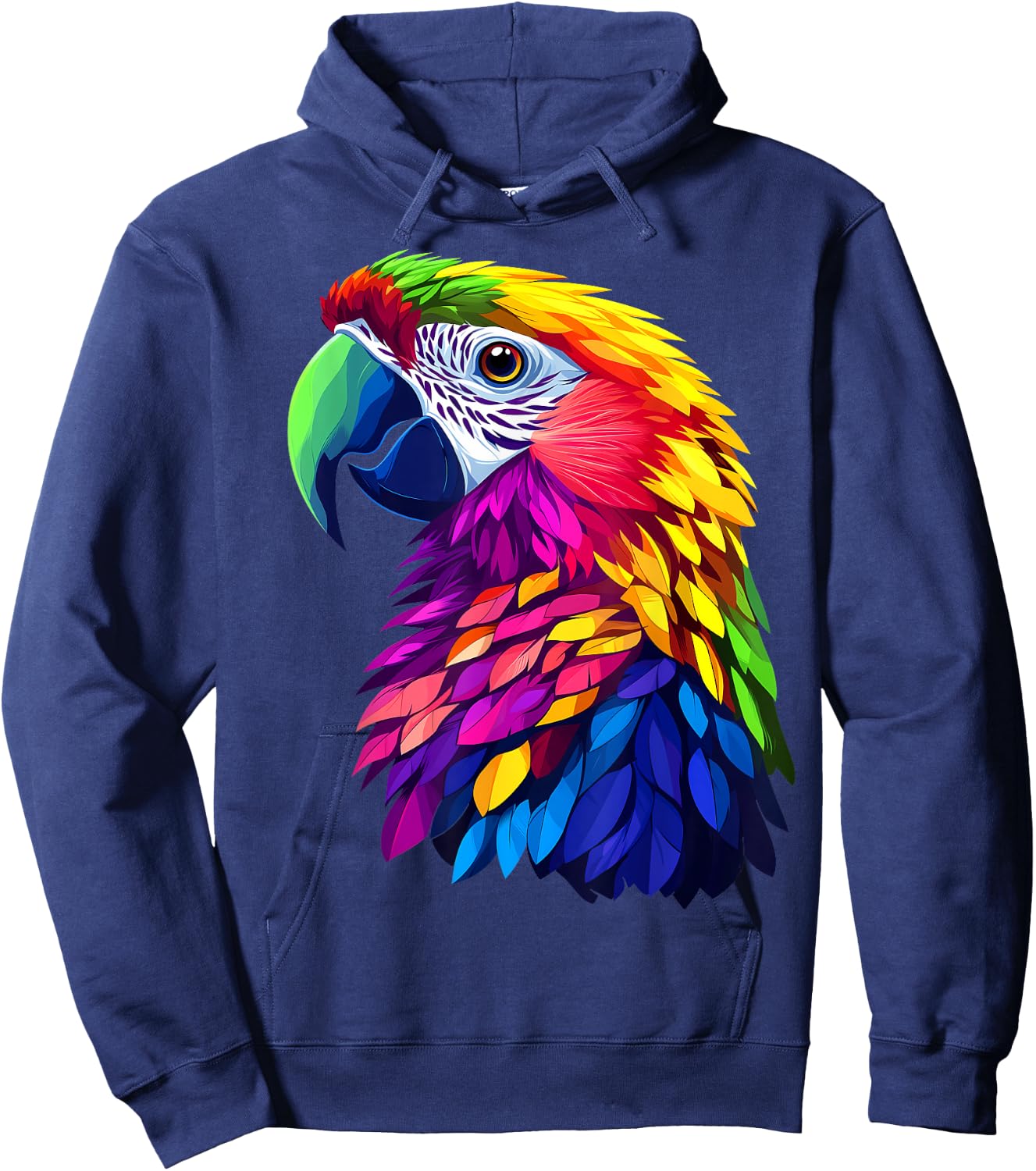 Colorful Macaw Vibrant Rainforest Birds Jungle Animals Black Hoodie - Hoodie | Navy