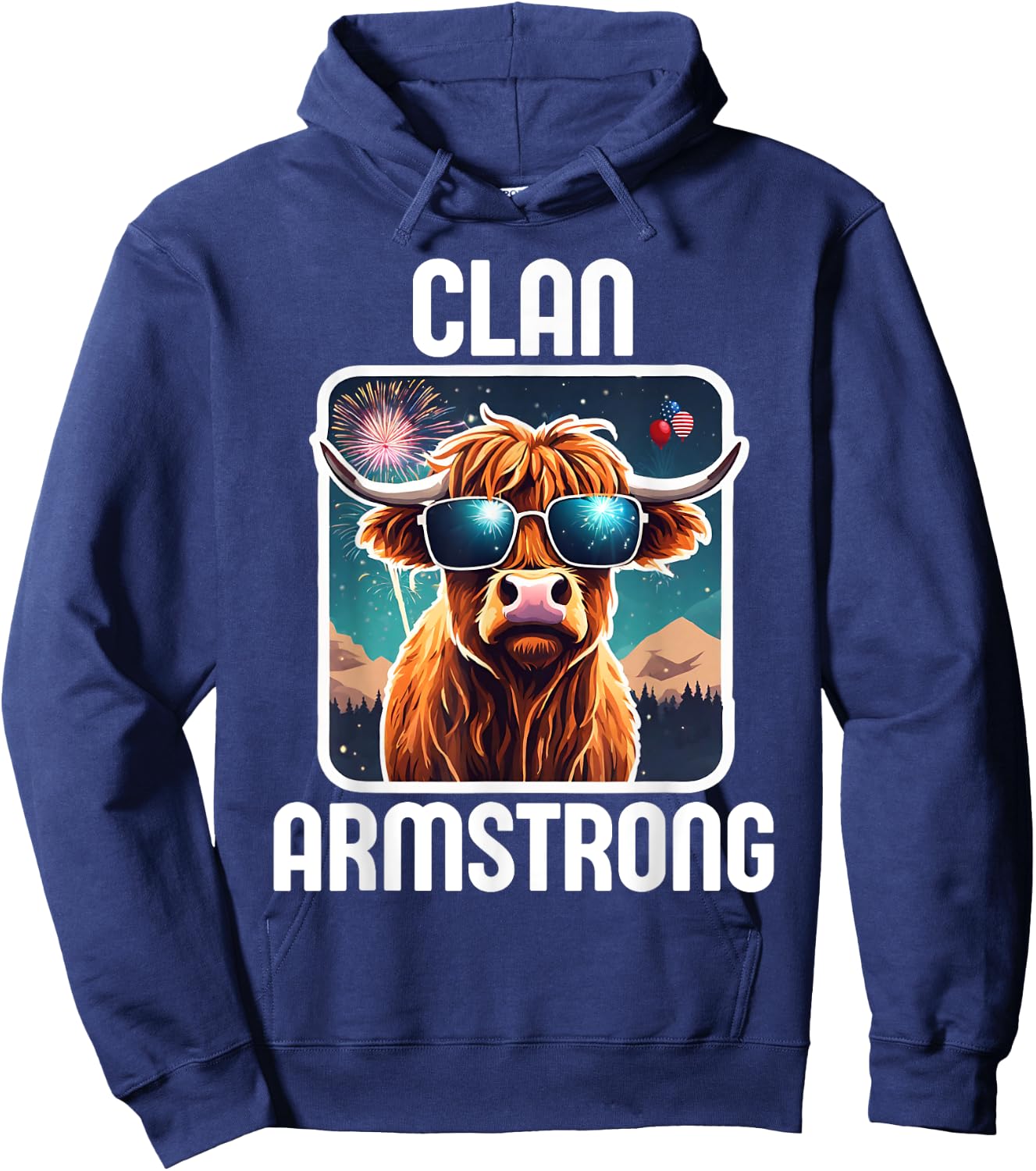 Armstrong Clan 4th July Scottish Family Name USA Party Hoodie - Hoodie | Navy