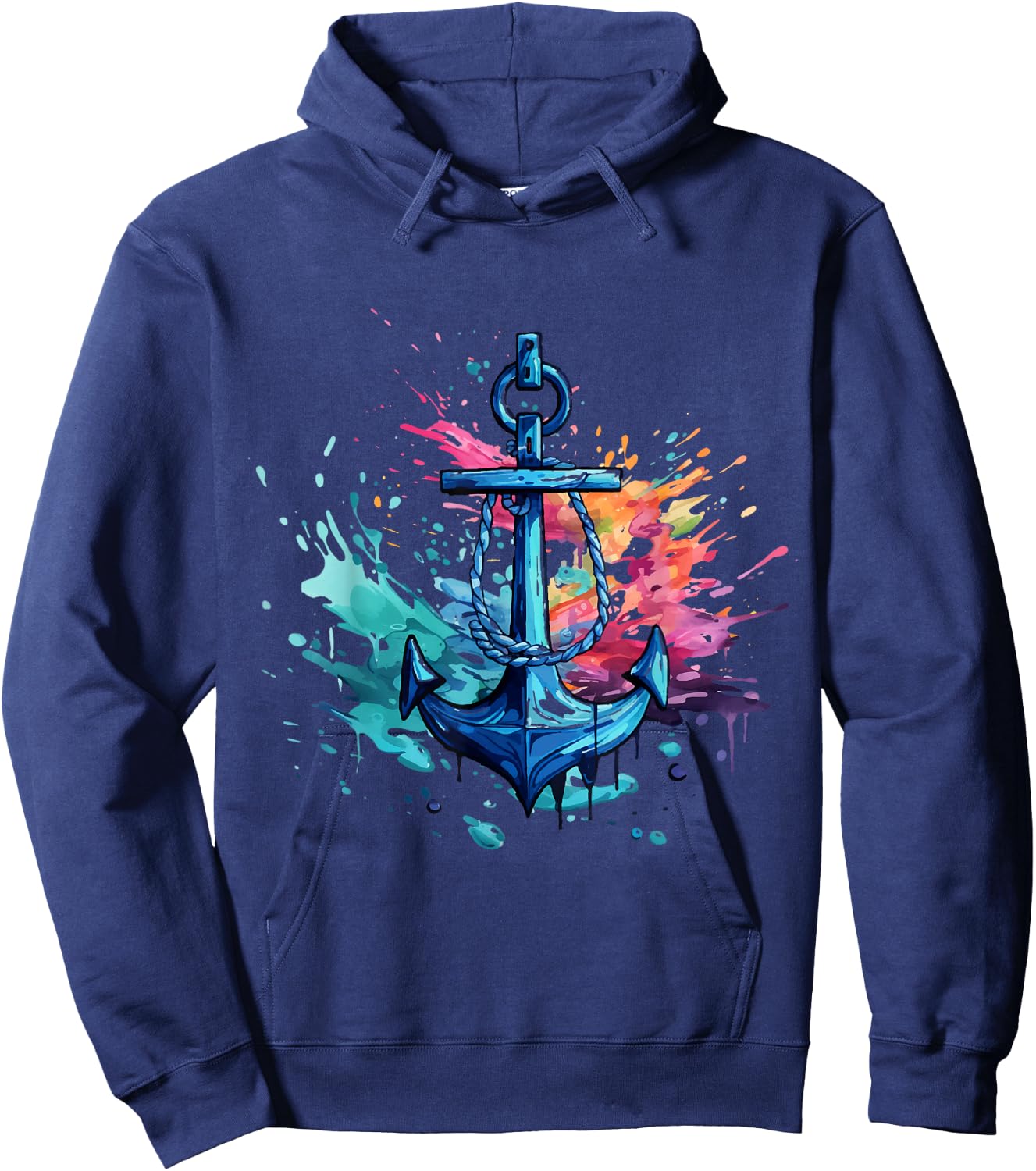 Anchor Sailor and Captain Design Motorboat Sailing , Black, S Hoodie - Hoodie | Navy