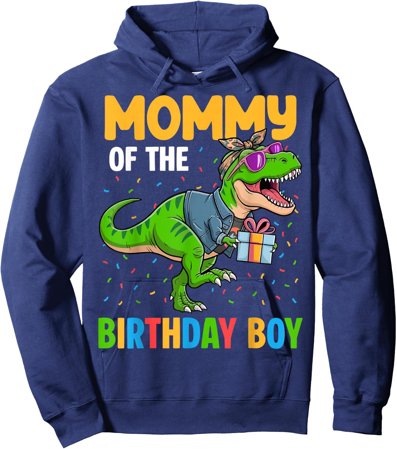 Mommy of The Birthday Party Outfit Dinosaur Squad Mom Hoodie - Hoodie | Navy