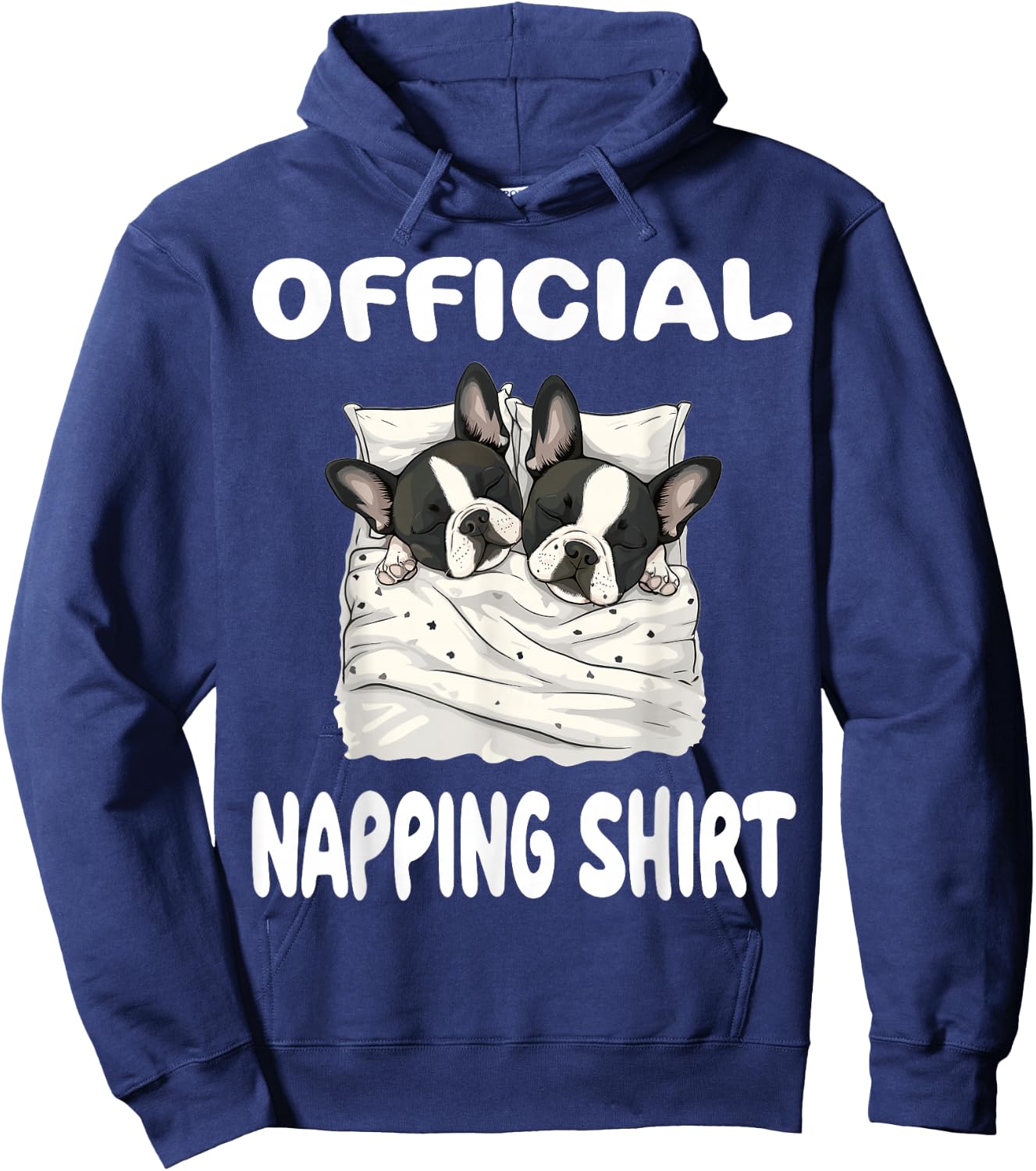 Boston Terrier Dog Official Sleepshirt Pajamas Nightgown Hoodie - Hoodie | Navy