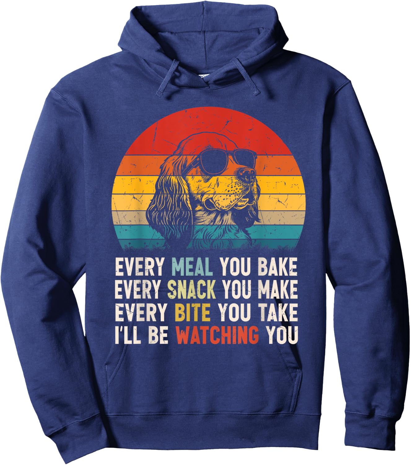Retro Vintage Dog Funny Clumber Spaniel Dog Owner Dog Snack Hoodie - Hoodie | Navy