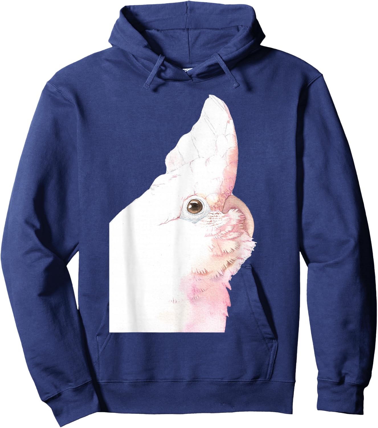 Goffin's Cockatoo Parrot Watercolor Painting Portrait Hoodie - Hoodie | Navy