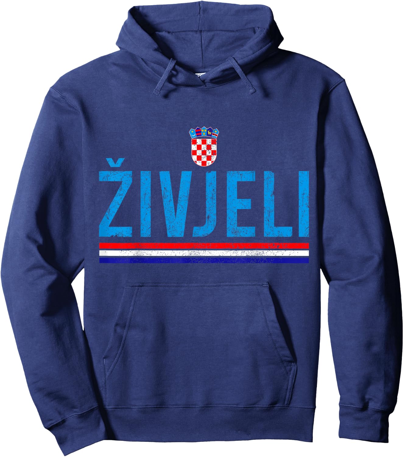 Zivjeli Croatian Flag Pride Vintage Croatia Hoodie - Hoodie | Navy