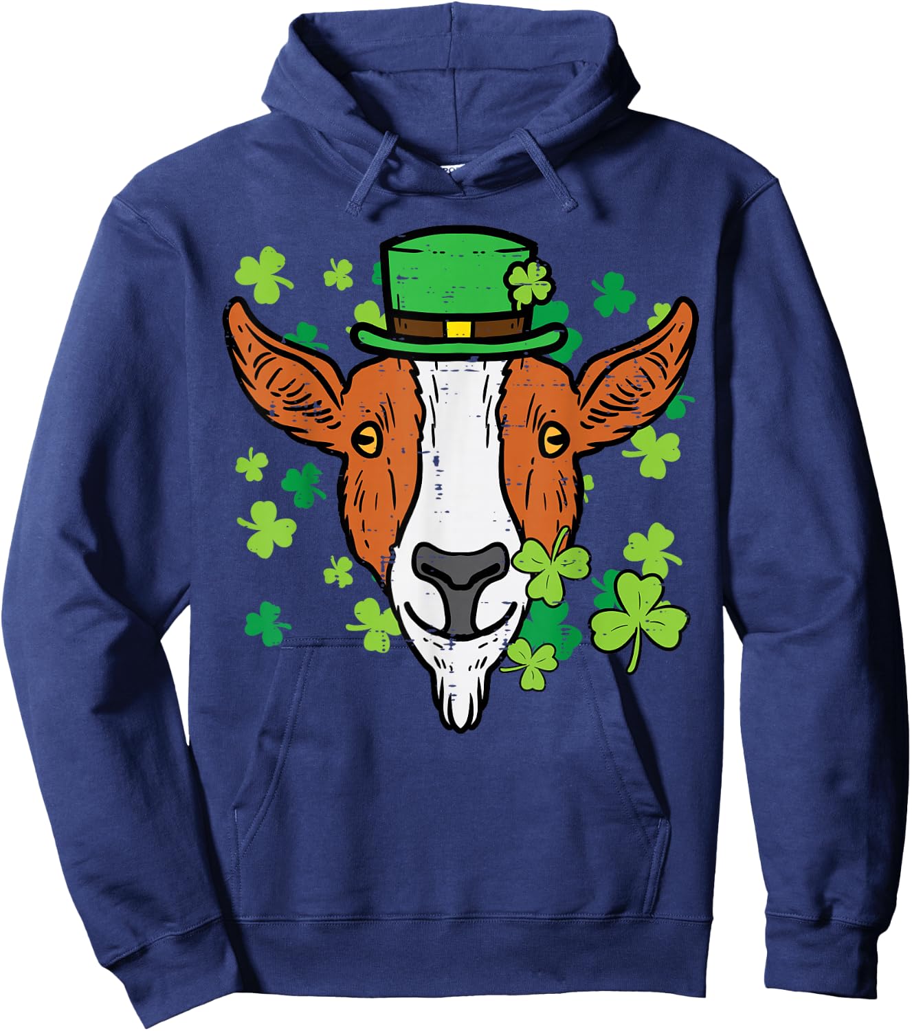 St Patricks Day Irish Goat Saint Paddys Farm Men Boys Kids Hoodie - Hoodie | Navy