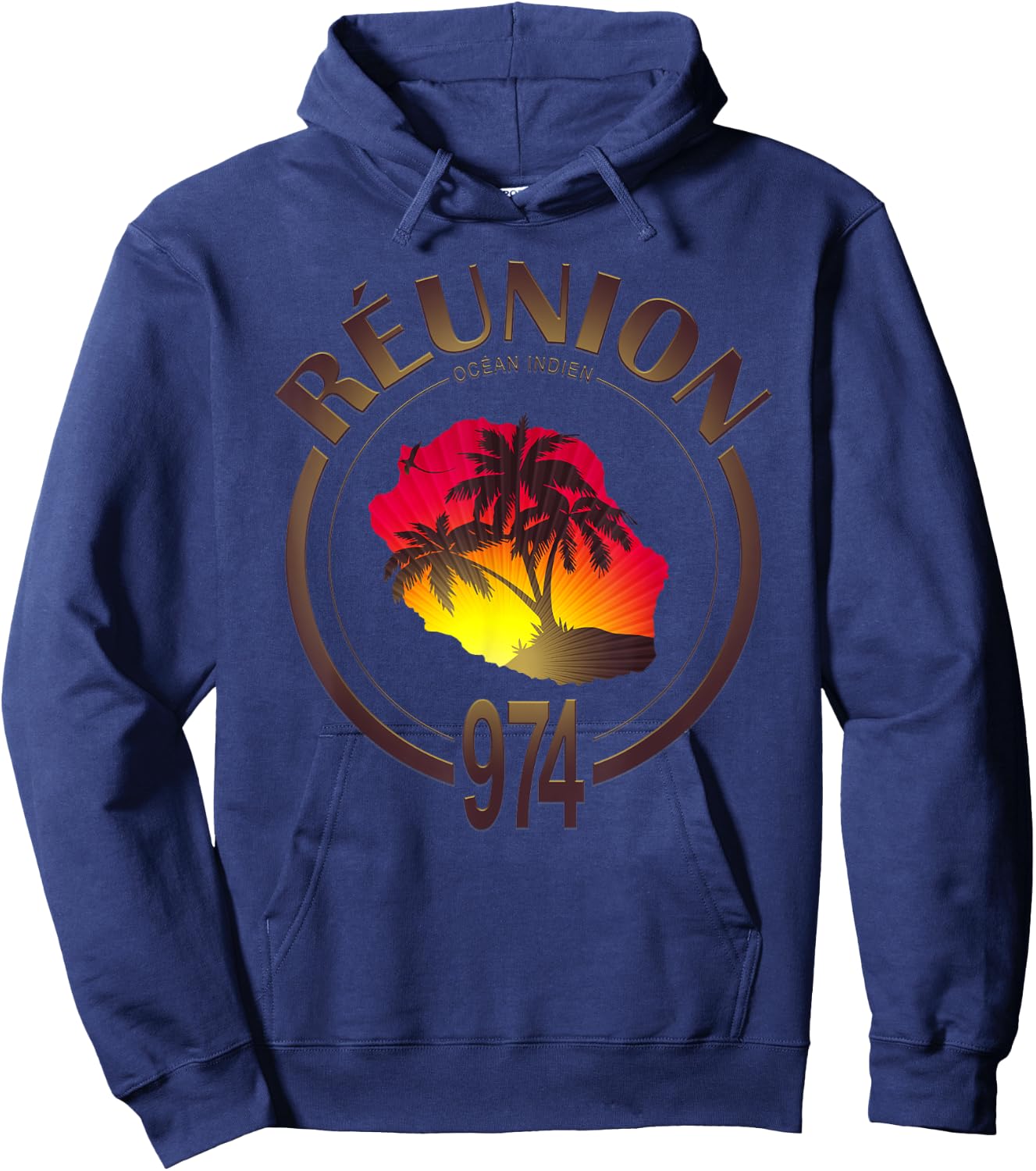 974 Reunion Malibu , Black Hoodie - Hoodie | Navy