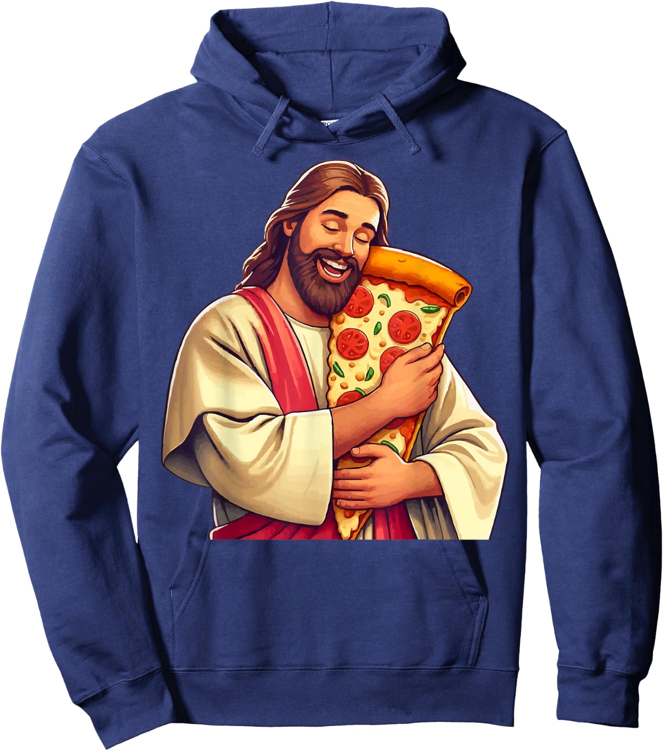 Funny Jesus Pizza Lover Christian Humor Pizza Joke Hoodie - Hoodie | Navy