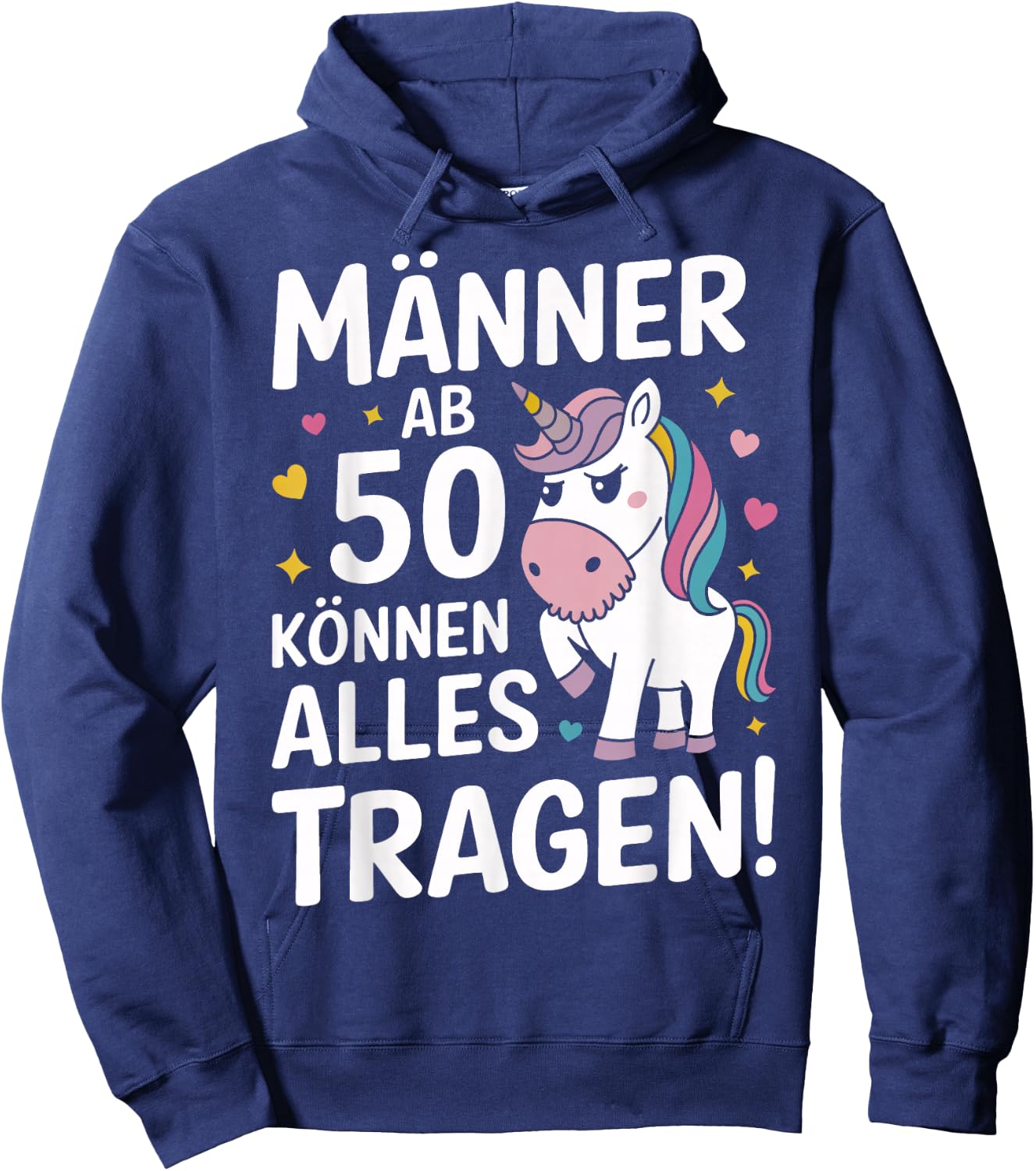 50th Birthday Man Woman 50 Years 1974 Decorative Funny Gift , black Hoodie - Hoodie | Navy