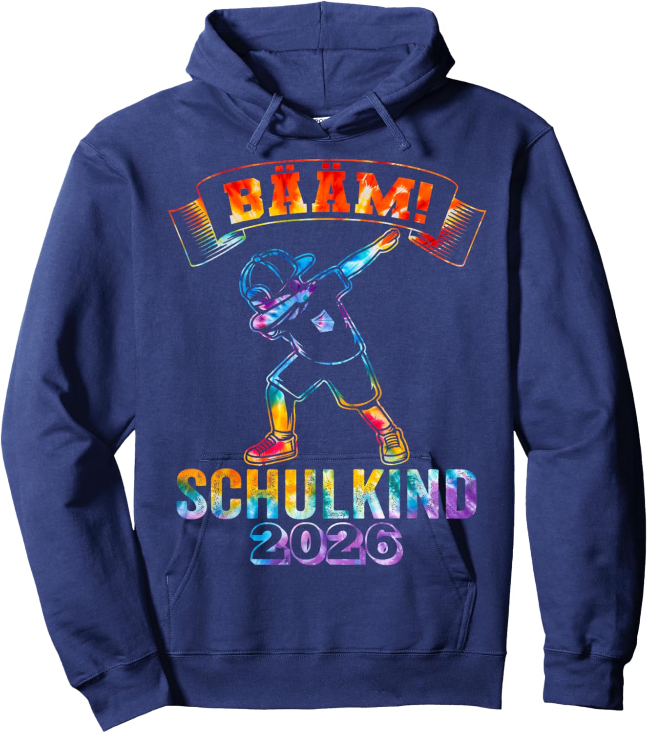BÄÄM Schulkind 2026 First Class Boy Tie Dye , black Hoodie - Hoodie | Navy