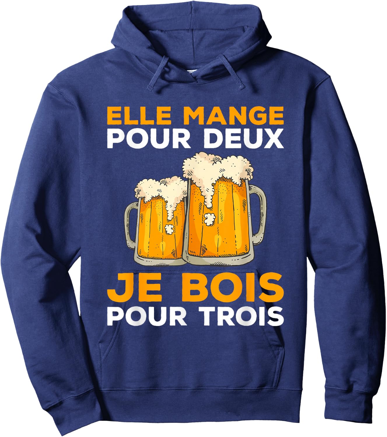 She Eats For Two I Drink For Three , Black, S Hoodie - Hoodie | Navy