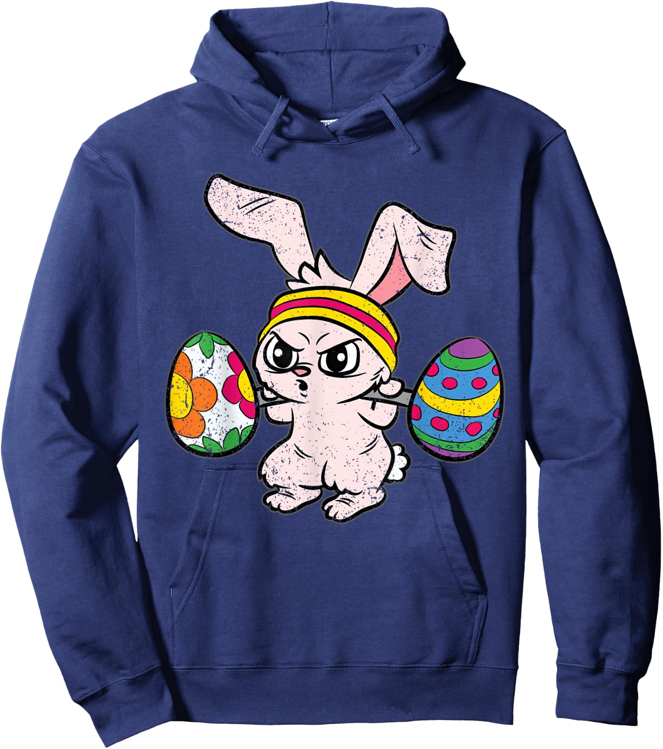 Bunny Weight Lifting Easter Cute Gym Workout Fitness Lover Hoodie - Hoodie | Navy