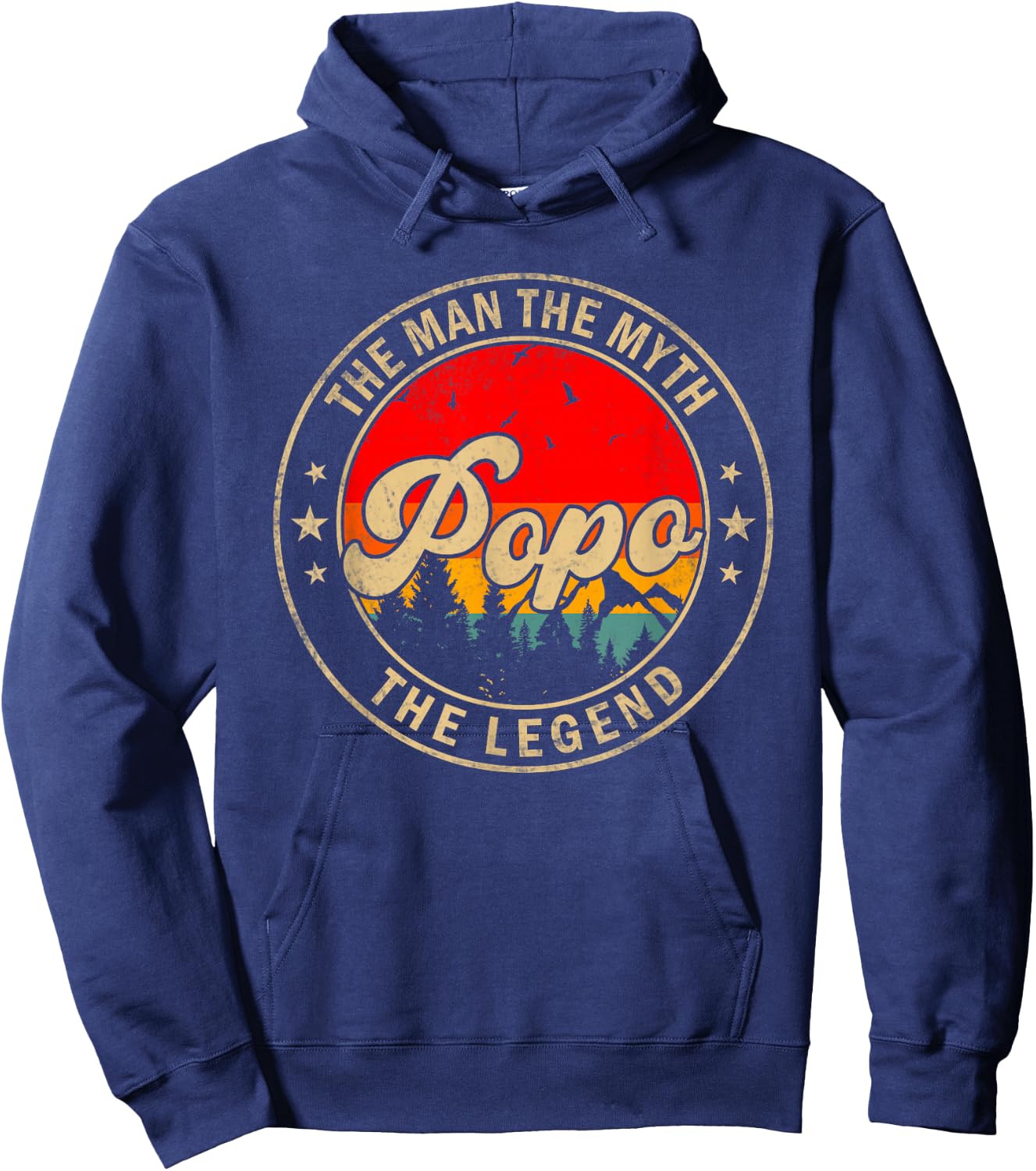Popo the Man the Myth the Legend Father's Day for Grandpa Hoodie - Hoodie | Navy