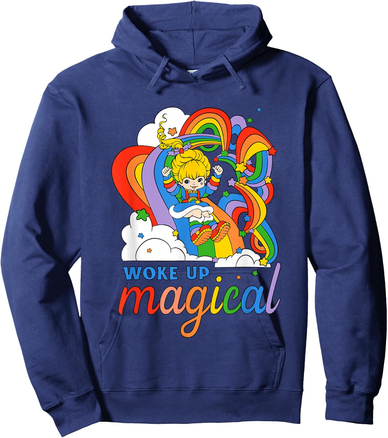 Rainbow Brite Woke Up Magical Vintage Rainbow Slide Hoodie - Hoodie | Navy