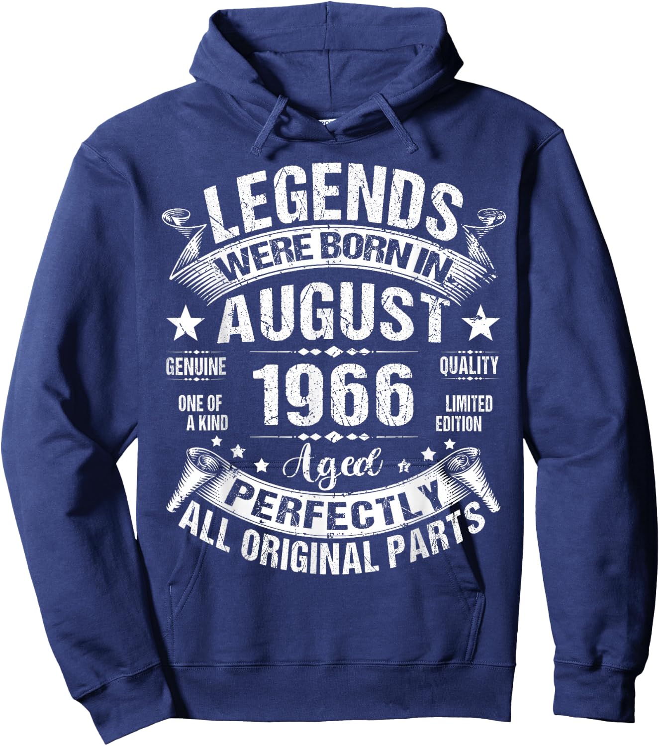 Legends were Born in August 1966 60th Birthday 60 Years Old Hoodie - Hoodie | Navy