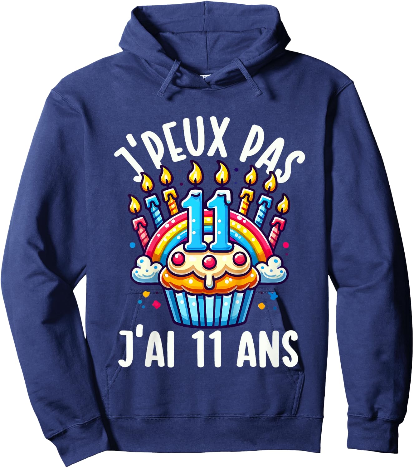 Kids Je Peux Pas Je ai 11 Ans Anniversaire Funny Funny Kawaii , Black, 2 Hoodie - Hoodie | Navy