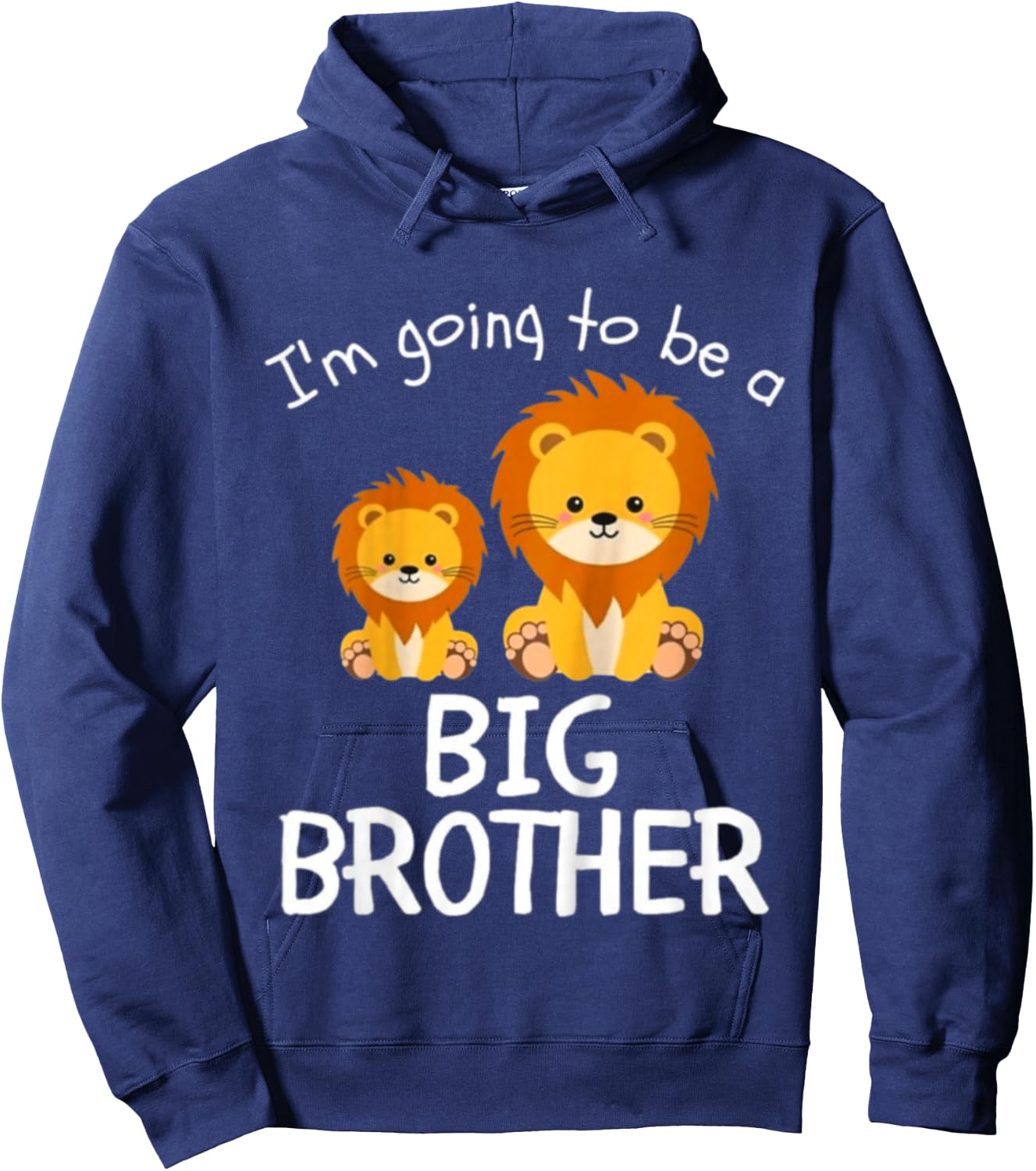 Child Promoted Big Brother 2025 Lion Toddler , Black, 2 Hoodie - Hoodie | Navy
