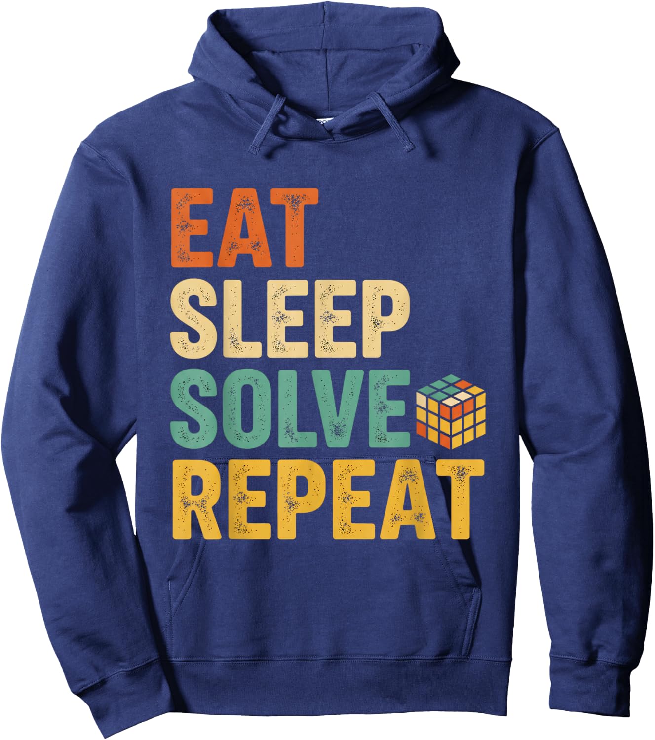 Eat Sleep Solve Repeat Cubing Puzzle Cuber Cube Hoodie - Hoodie | Navy