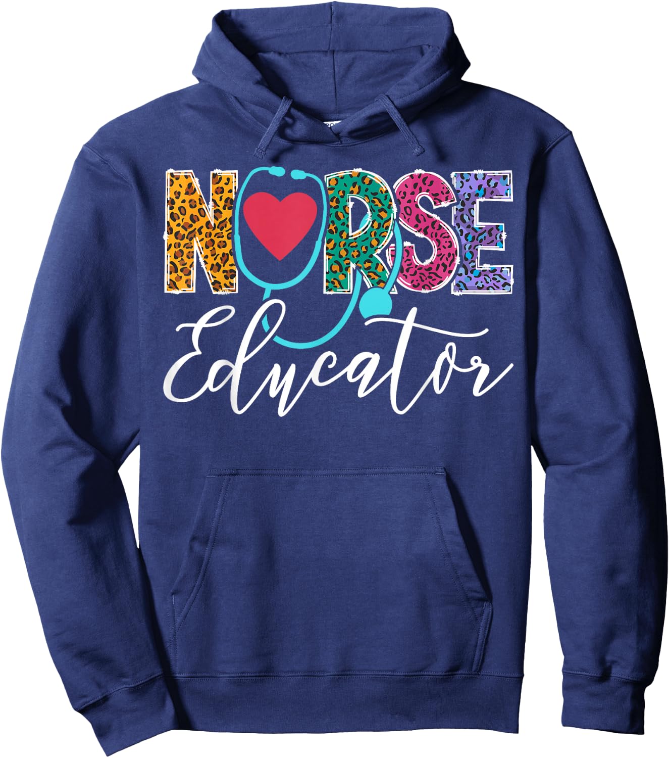 Cute Nurse Educator Leopard Hoodie - Hoodie | Navy