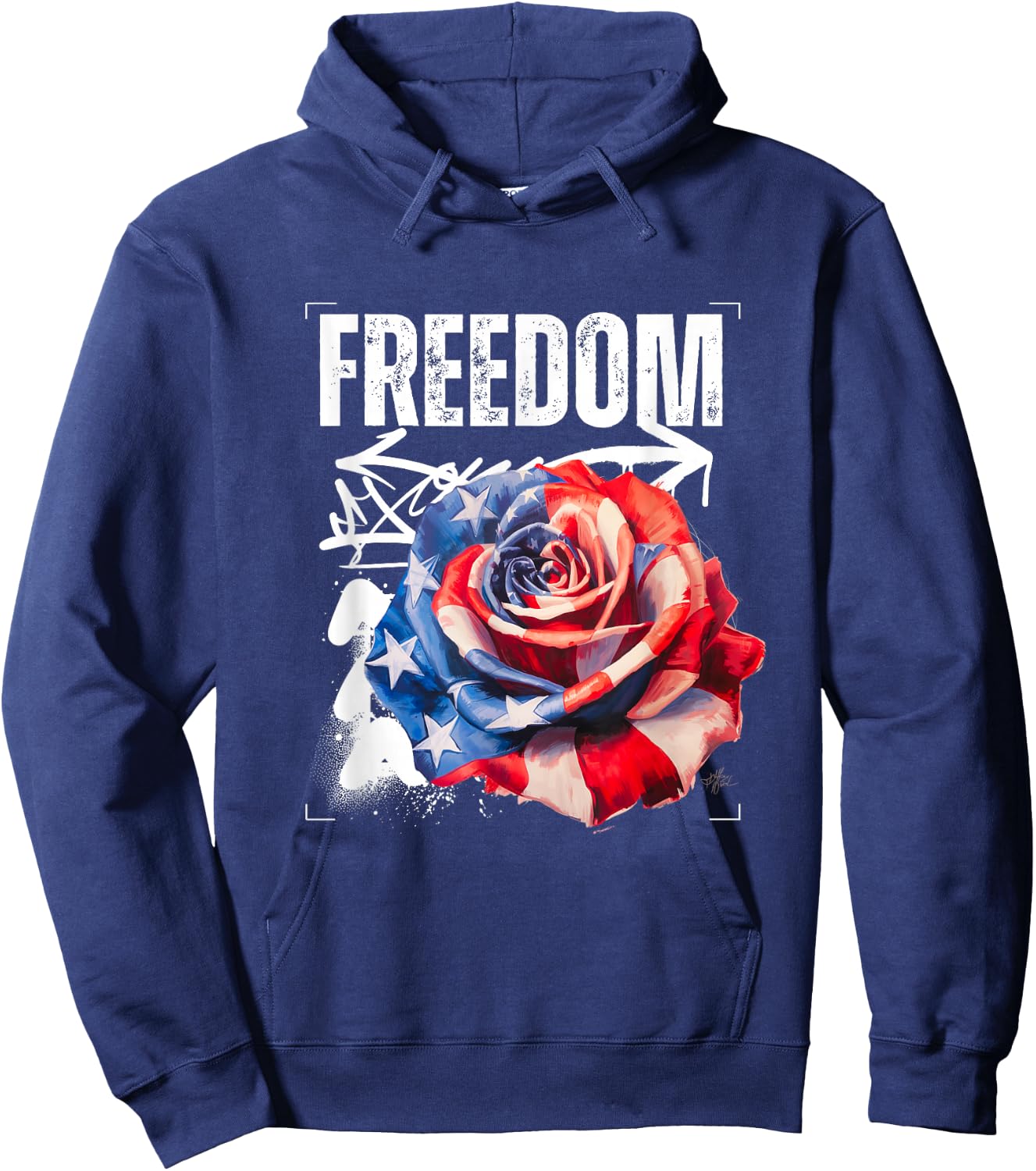 Streetwear Graphic Dark Floral Urban Aesthetic, Fashion Hoodie - Hoodie | Navy
