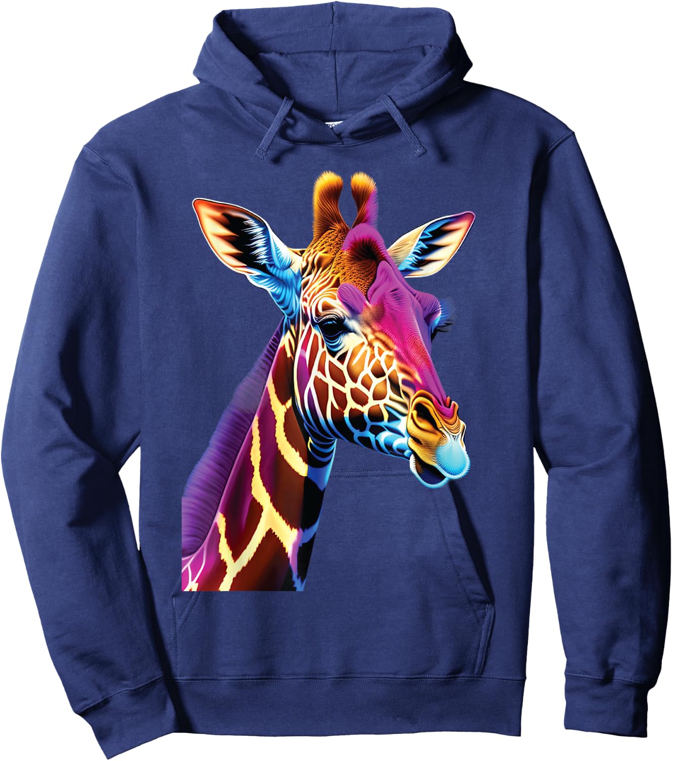 cute colorful Giraffe head art face for lover safari African Hoodie - Hoodie | Navy