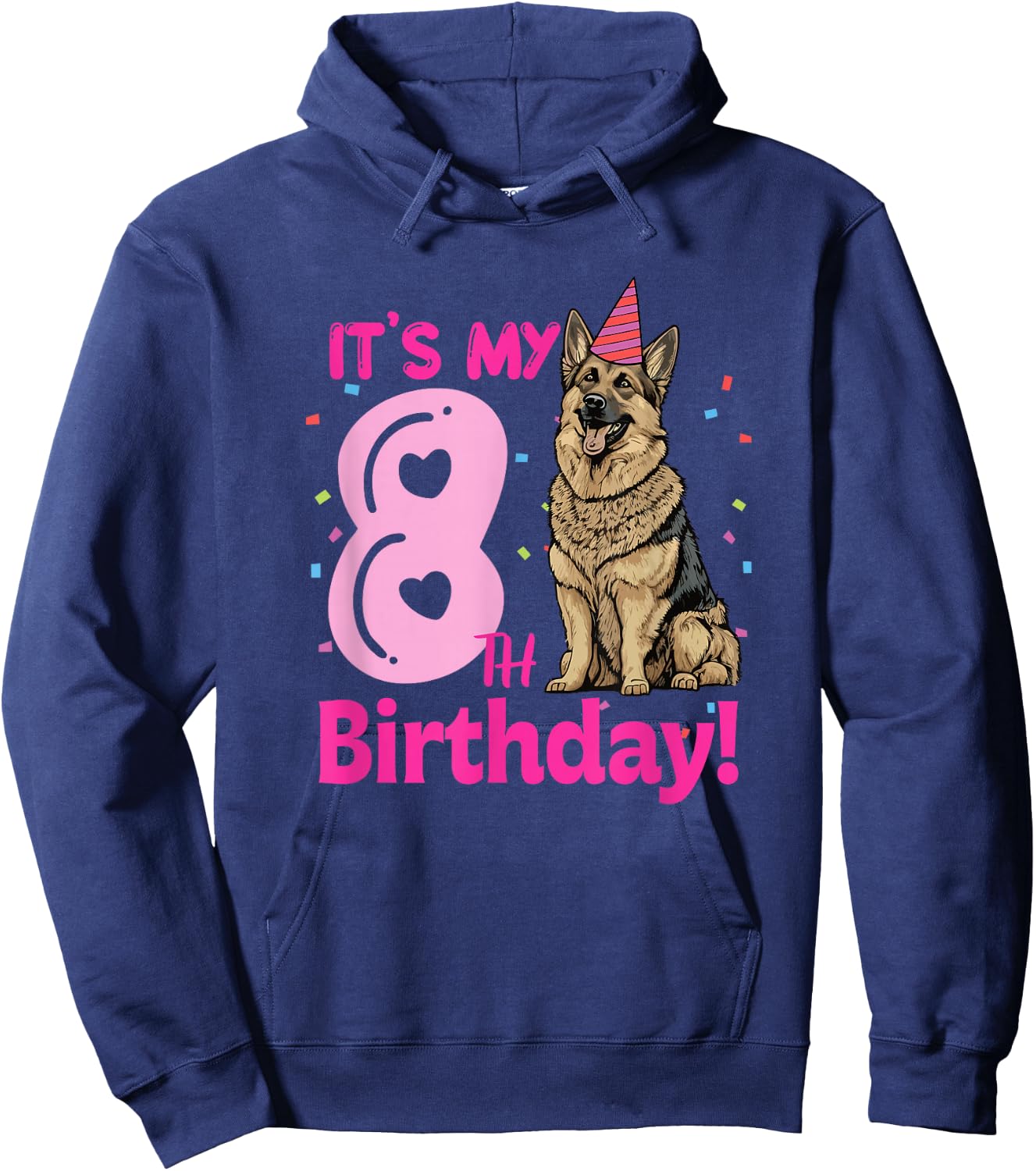 It's My 8th Birthday German Shepherd Dog Lovers 8 Years Old Hoodie - Hoodie | Navy