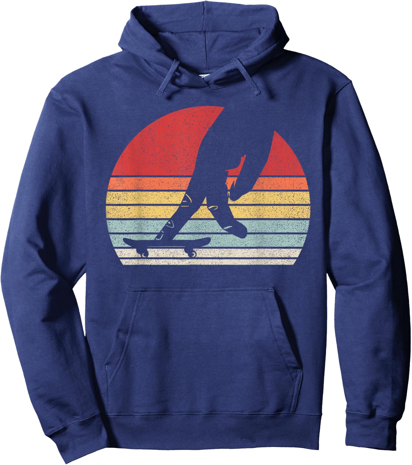 Vintage Retro Fingerboard Skateboard Skating Skate Hoodie - Hoodie | Navy