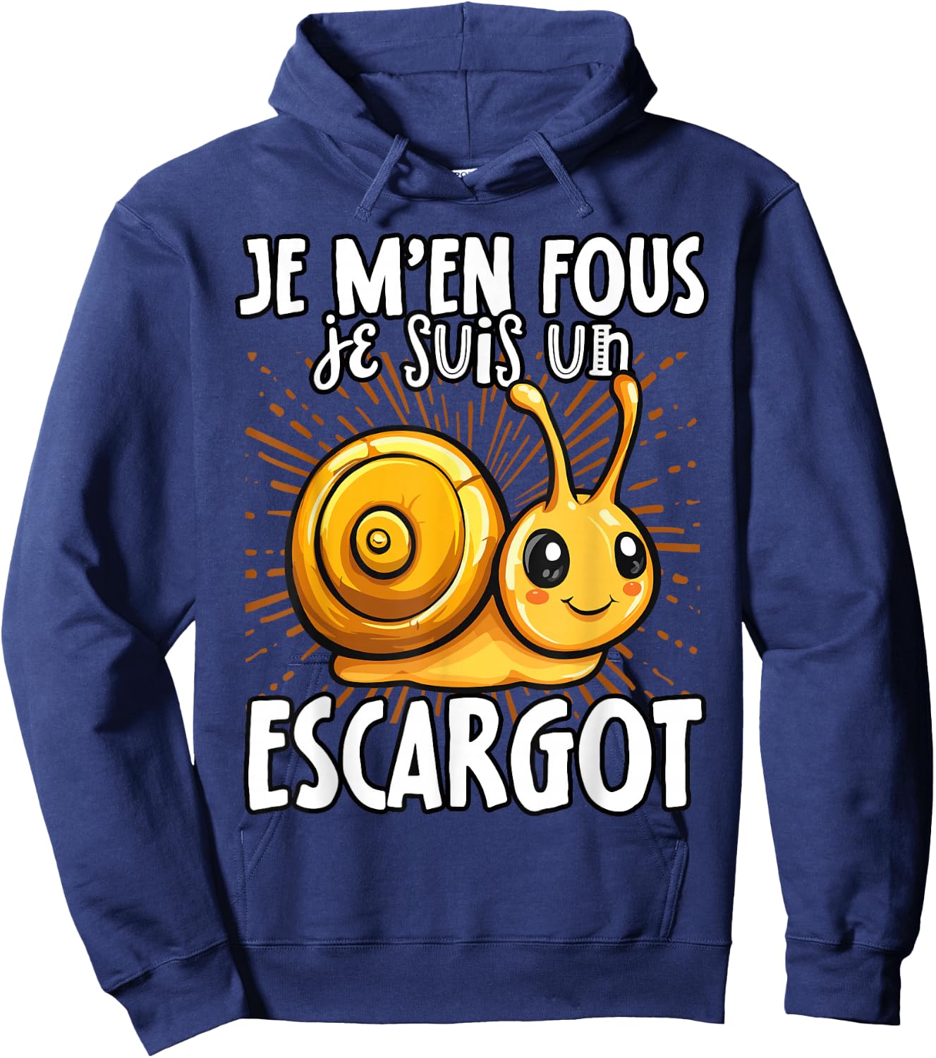 Je M'en Fous Je Suis Un Snail - Cute Snail , Black, S Hoodie - Hoodie | Navy