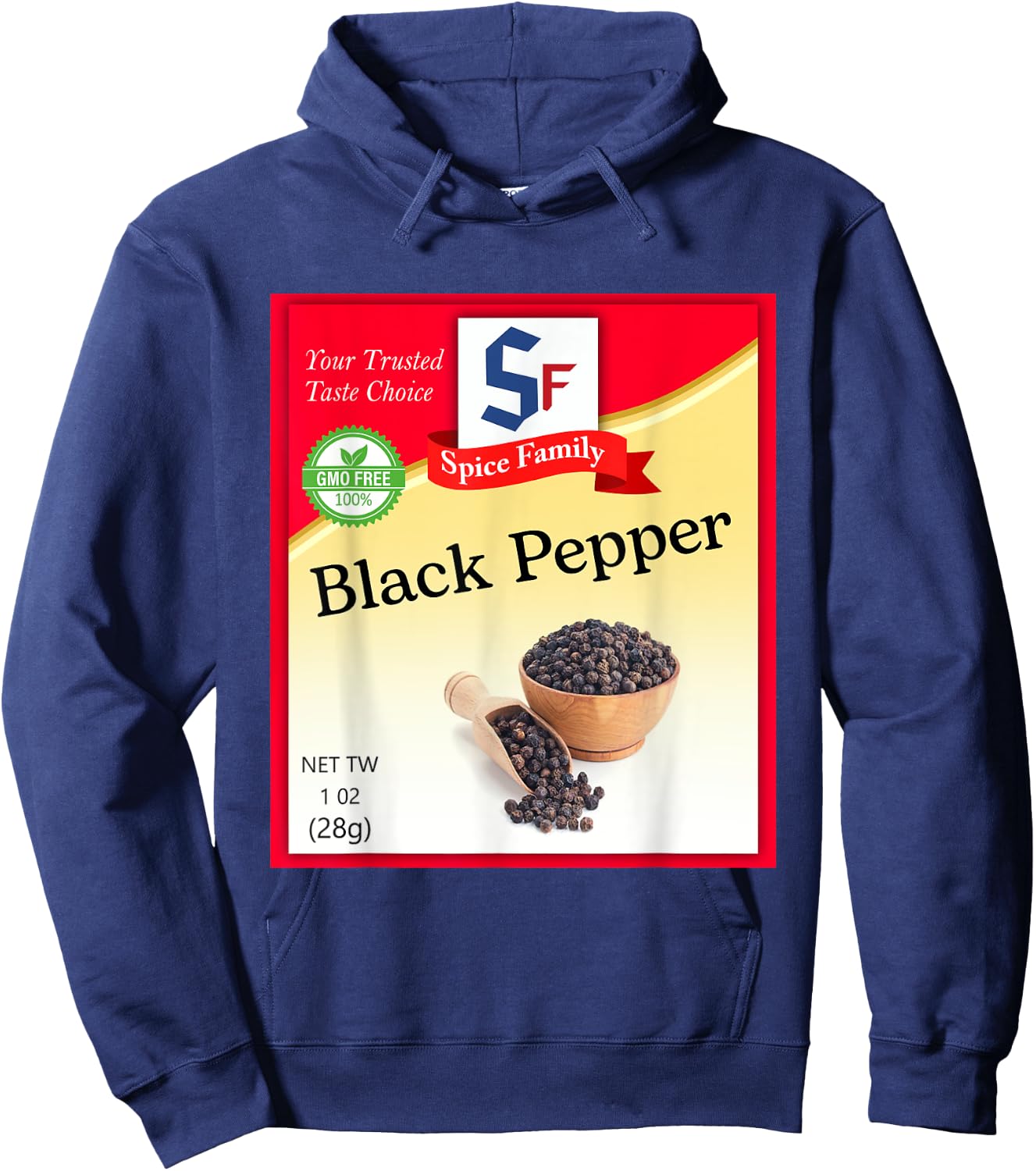 Black Pepper Condiment Costume Holiday Spice Group Costumes Hoodie - Hoodie | Navy