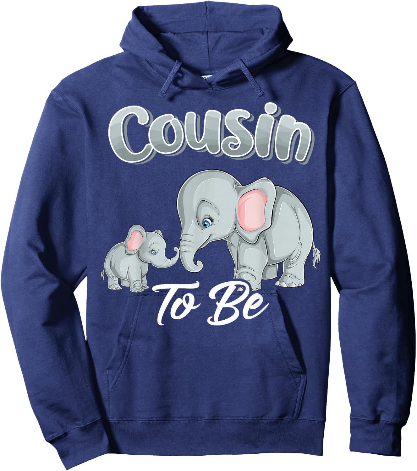 Soon Cousin to Be Elephants for Baby Shower Gender Reveal Hoodie - Hoodie | Navy