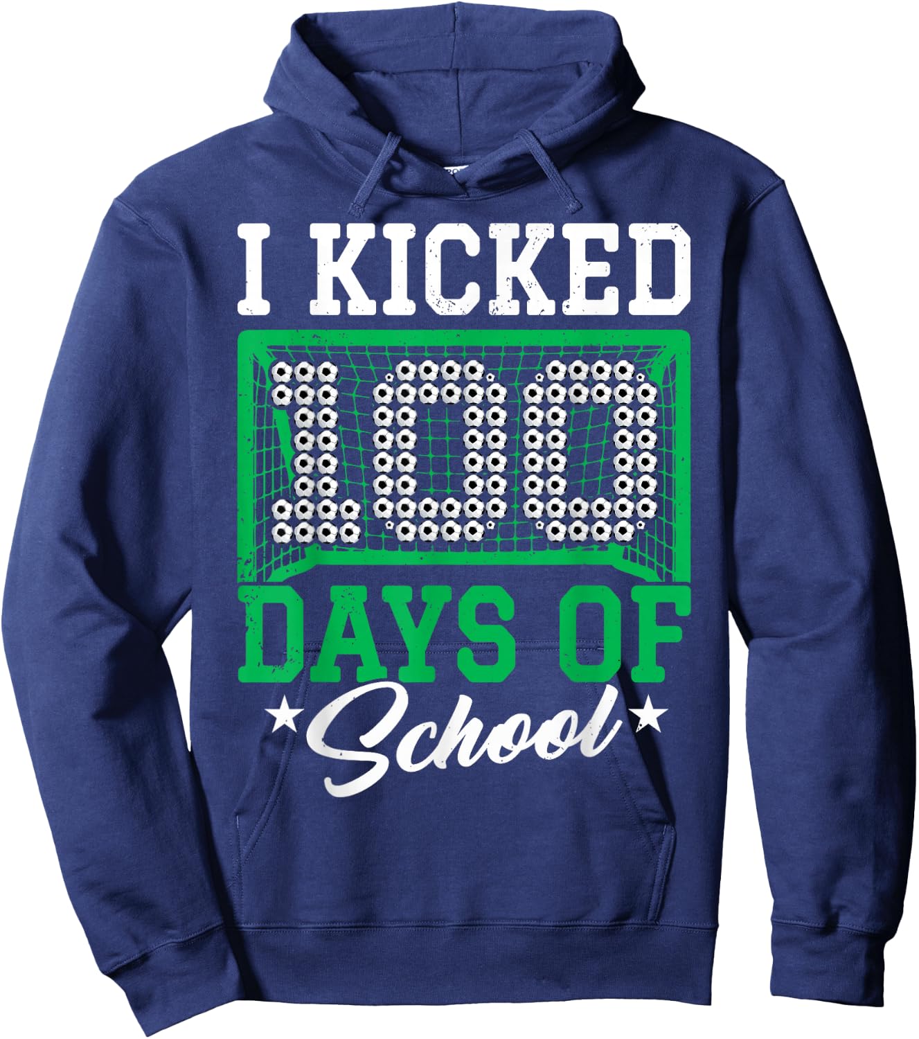 100 Days Of School Soccer 100th Day Of School For Boys Kids Hoodie - Hoodie | Navy