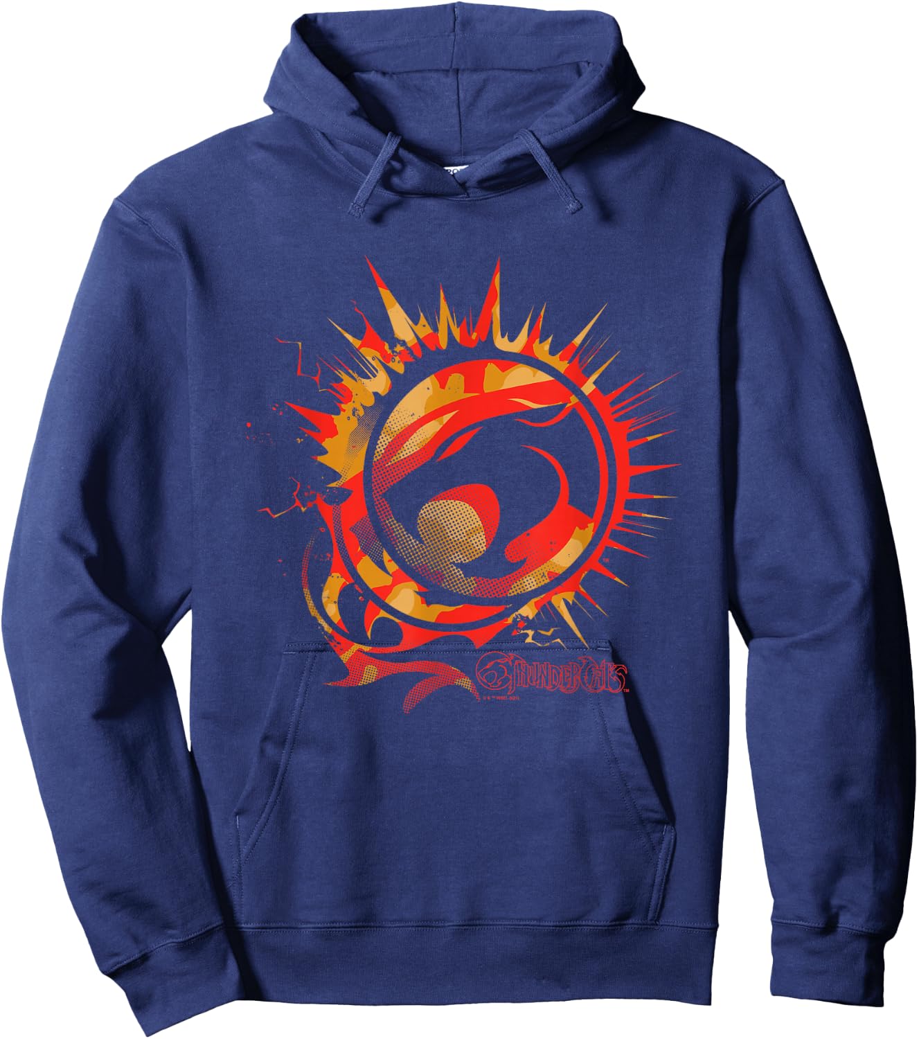 Thundercats Thundercats Logo on Fire Hoodie - Hoodie | Navy