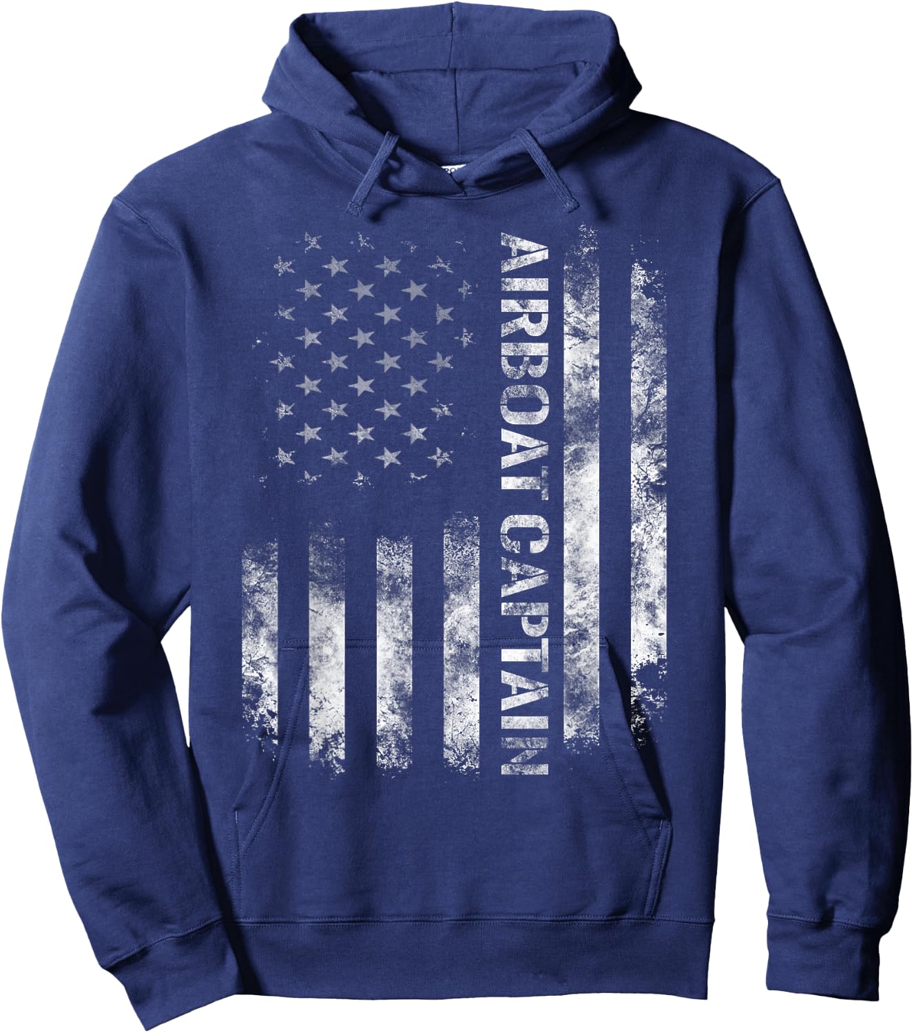 Airboat Captain | USA Patriotic American Flag Hoodie - Hoodie | Navy