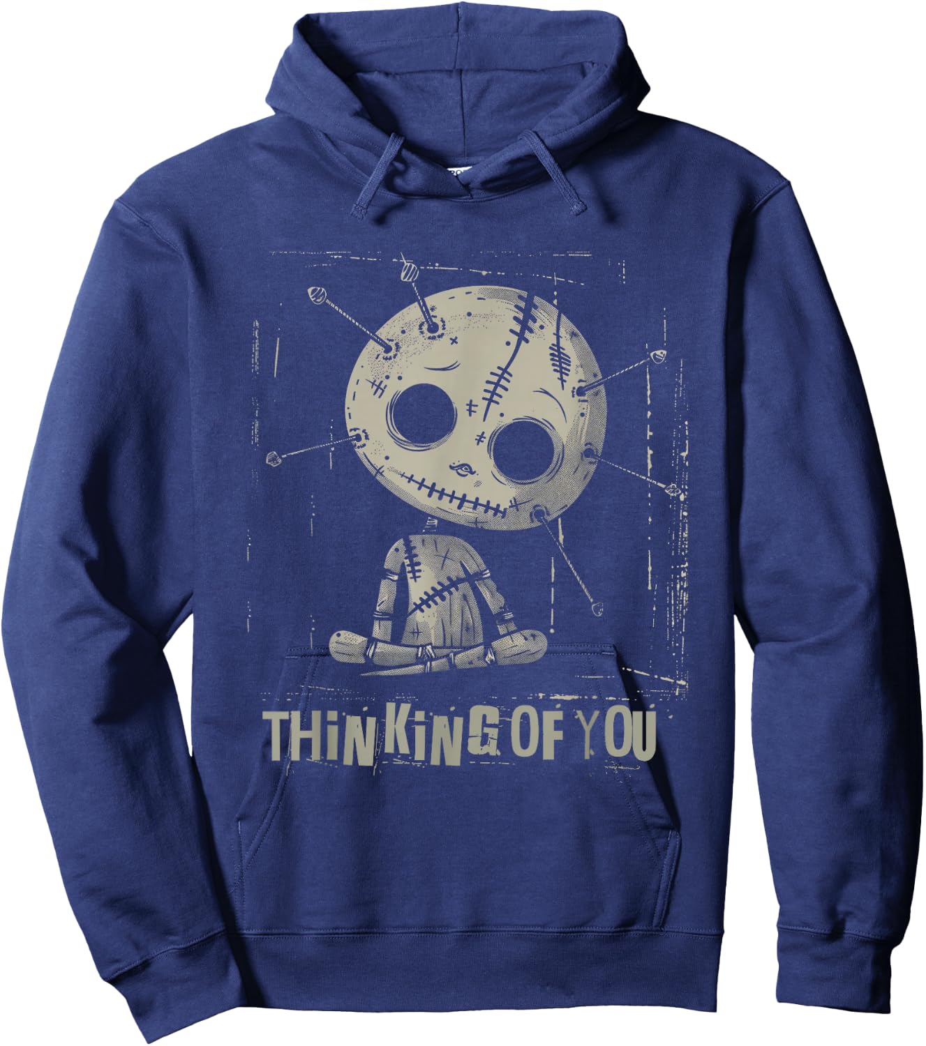 Thinking Of You Voodoo Doll Wicca Goth Witchcraft Sarcasm , black Hoodie - Hoodie | Navy