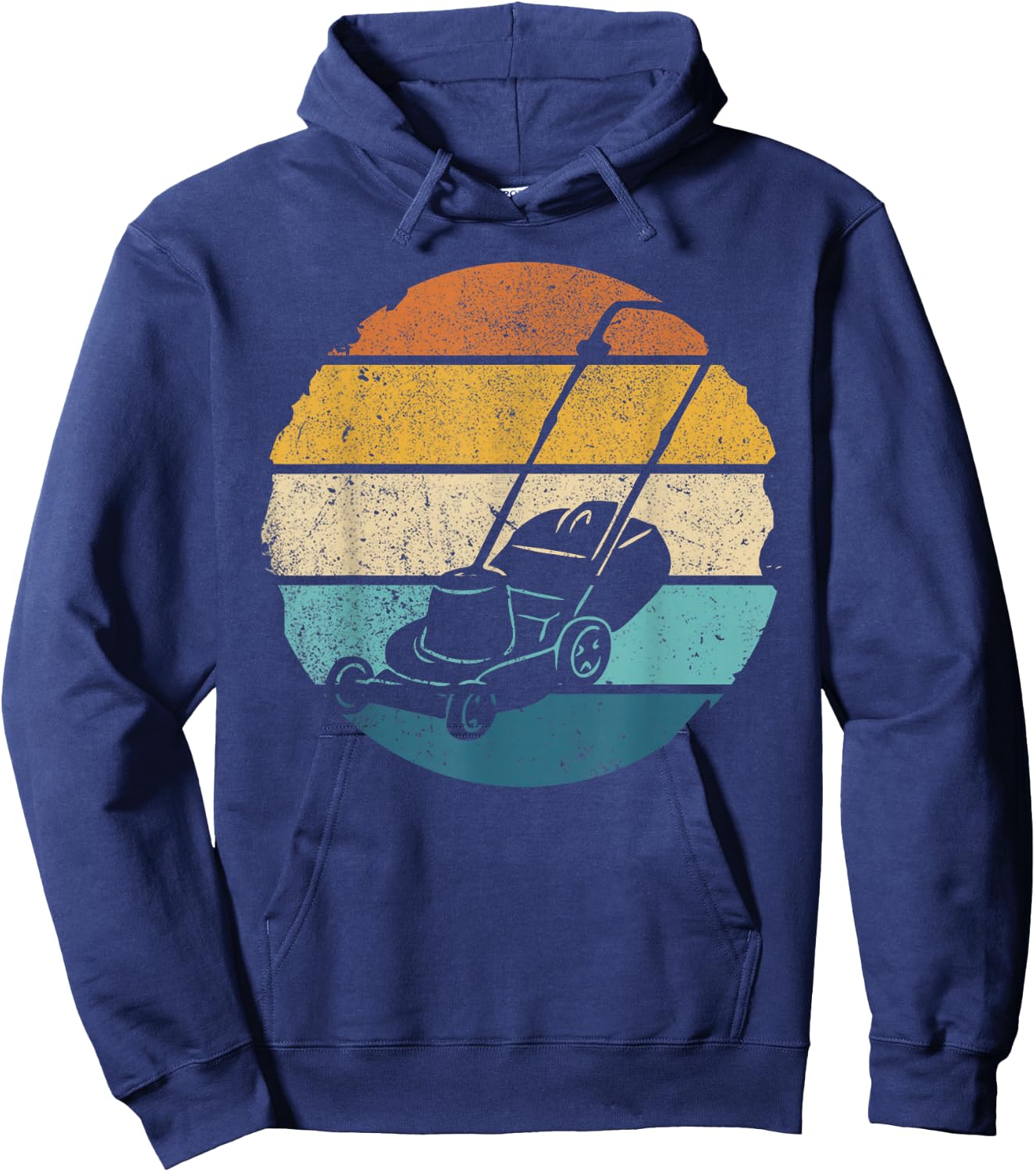 Vintage Lawn Mower - Gardener Landscaper Retro Lawnmower Hoodie - Hoodie | Navy