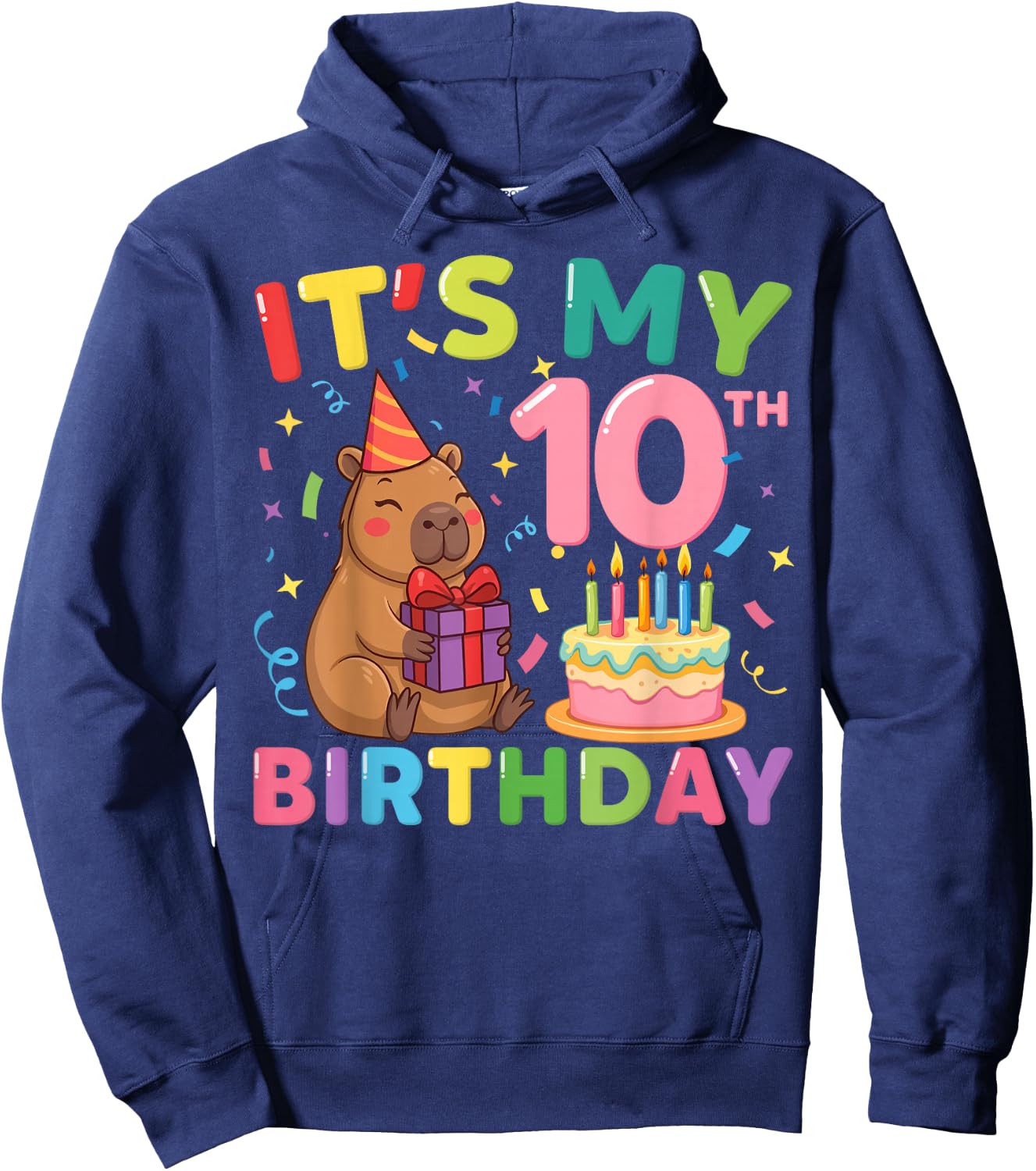 Es ist Mein 10. Geburtstag Capybara, 10 Jahre, Junge, Mädchen, Cappy Hoodie - Hoodie | Navy