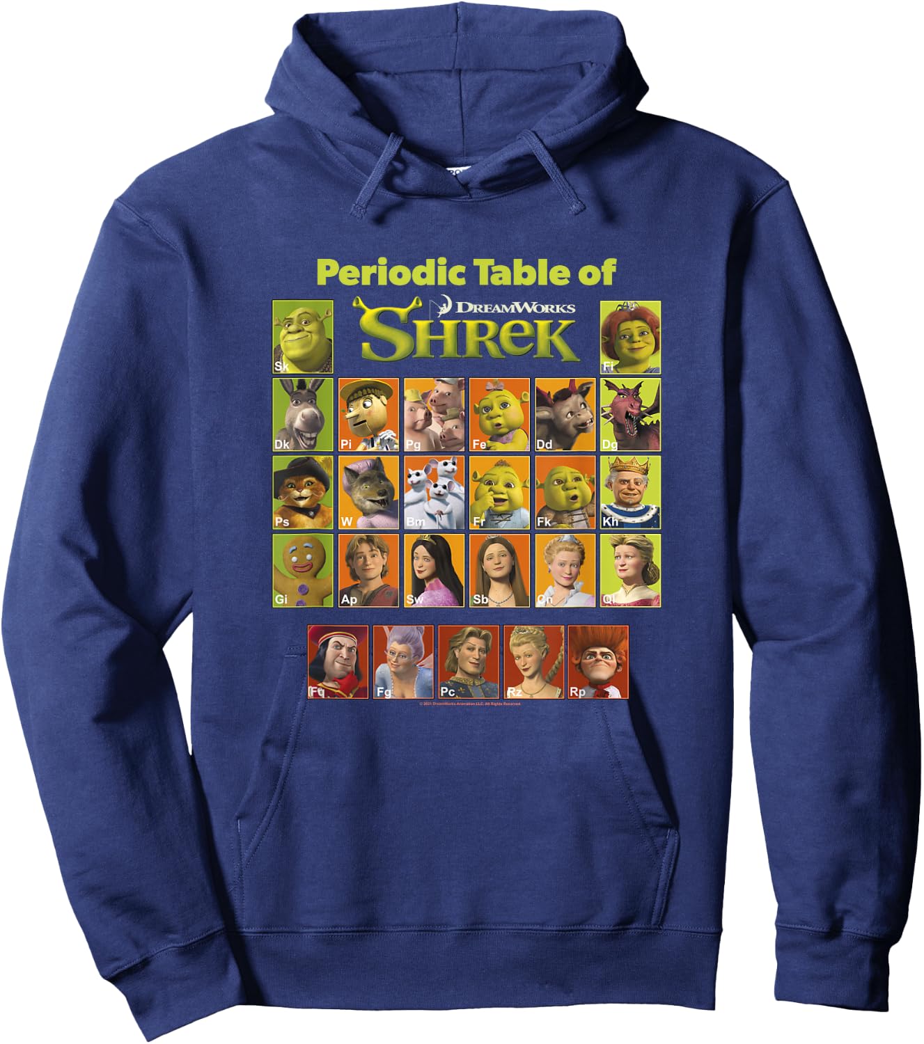 Shrek Periodic Table of Shrek Characters Hoodie - Hoodie | Navy