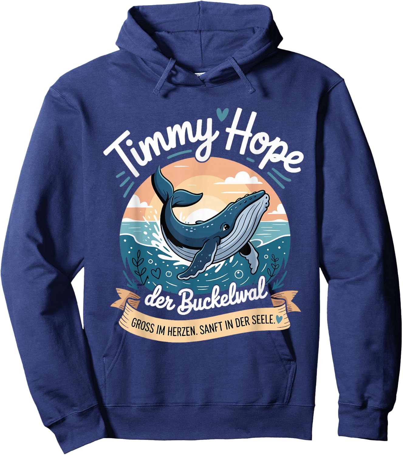 Timmy Hope Buckelwal Wal Meer Ozean Natur Design Hoodie - Hoodie | Navy