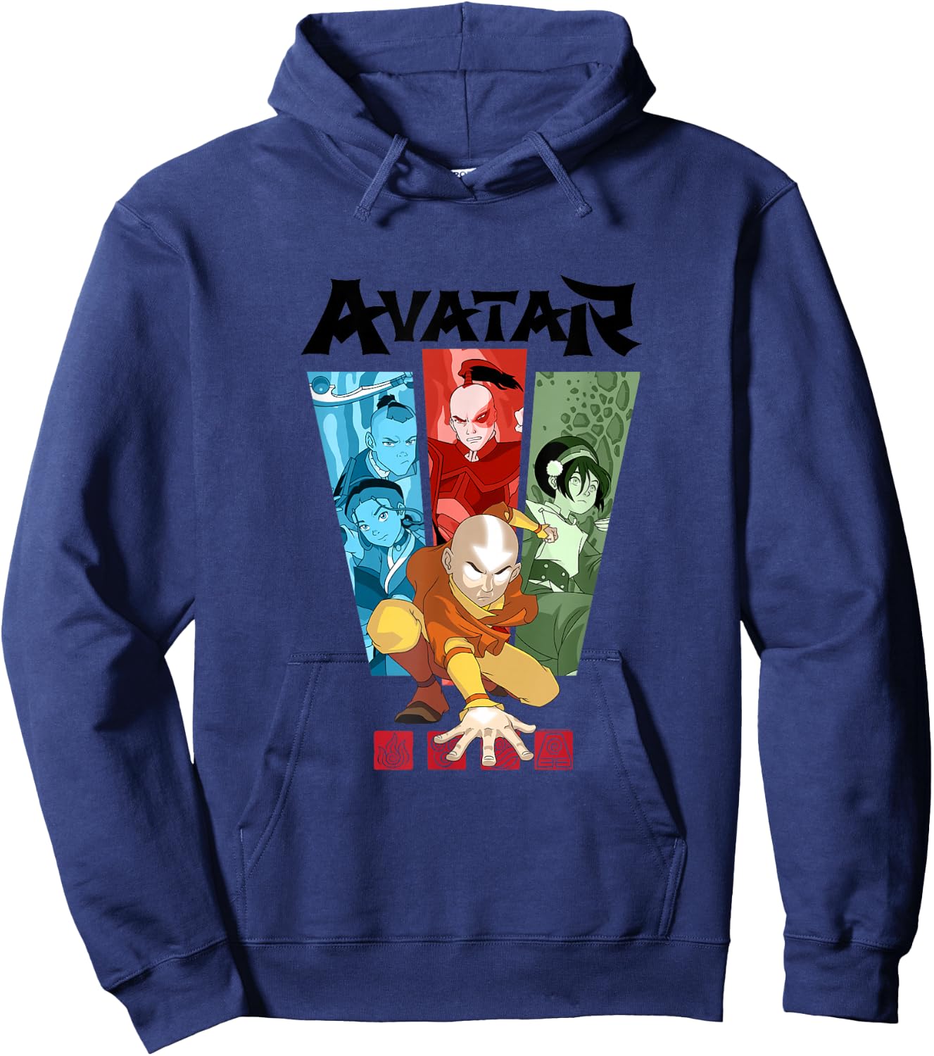 Avatar Comic Color Split Gaang Aang Sokka Katara Toph Zuko Hoodie - Hoodie | Navy