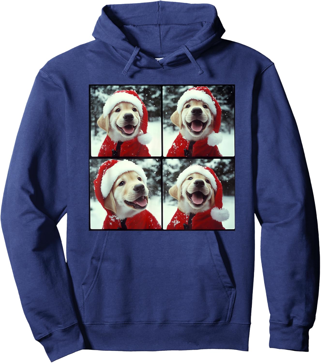 Yellow Labrador Puppy Christmas Hoodie - Hoodie | Navy