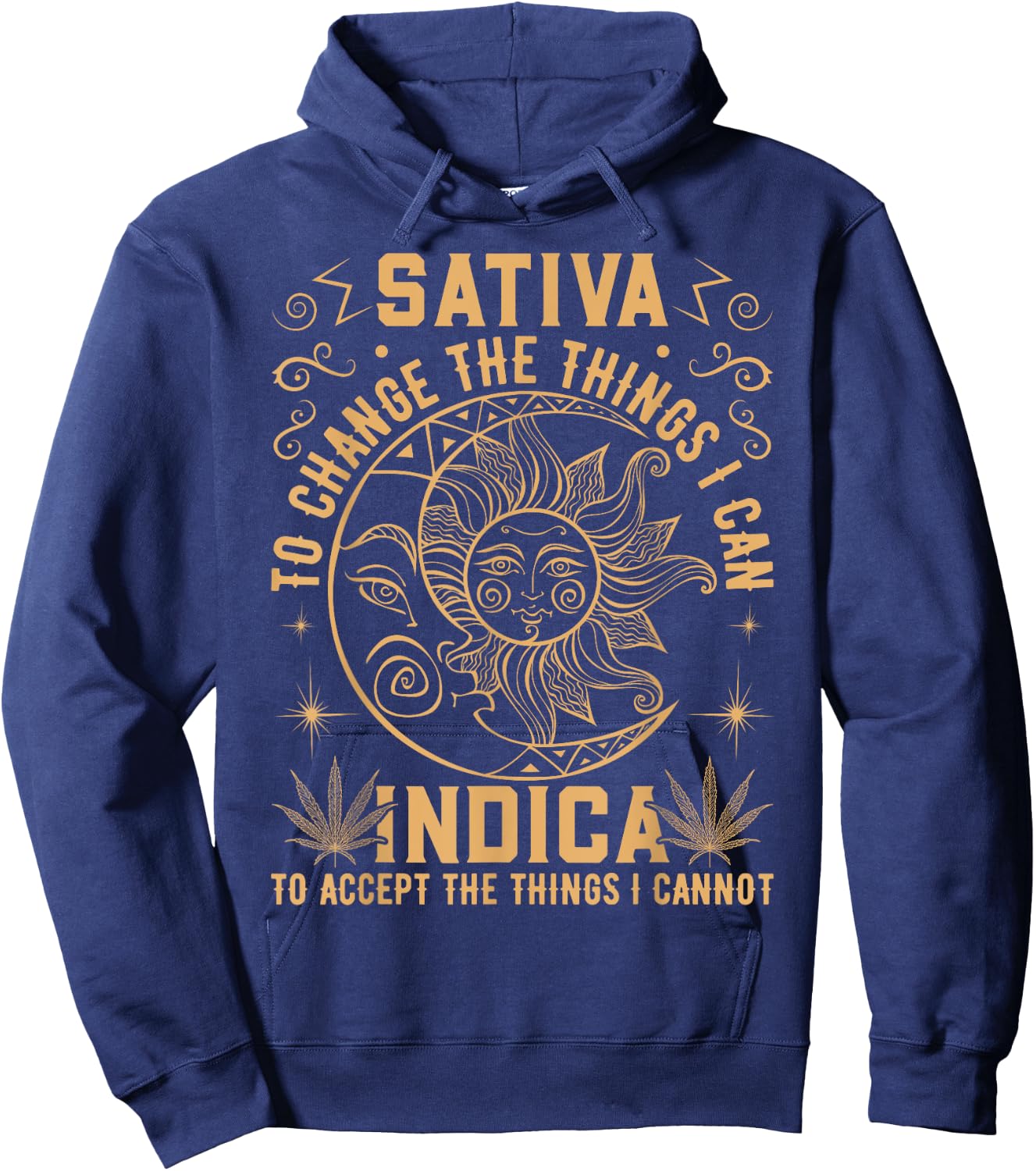 Cannabis Marijuana Hemp Leaf Medicine Funny Saying , black Hoodie - Hoodie | Navy