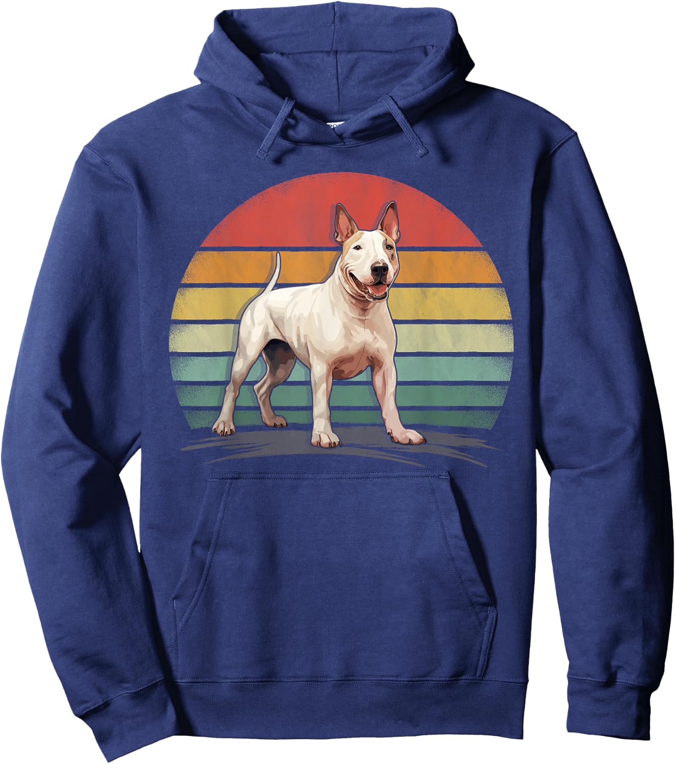 Bull Terrier Dog Retro Style Distressed Vintage Bull Terrier Hoodie - Hoodie | Navy