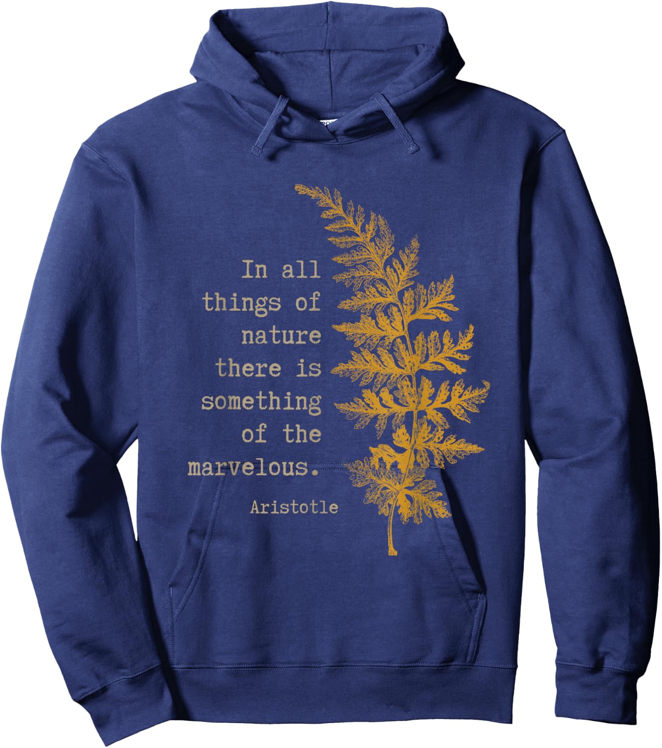 Botanical Nature Inspired Literary Quote by Aristotle Hoodie - Hoodie | Navy