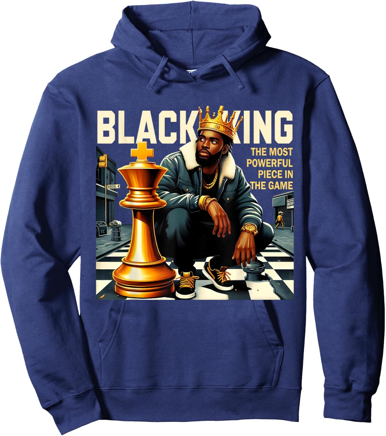 Black King The Most Powerful Piece In The Game Costume Hoodie - Hoodie | Navy