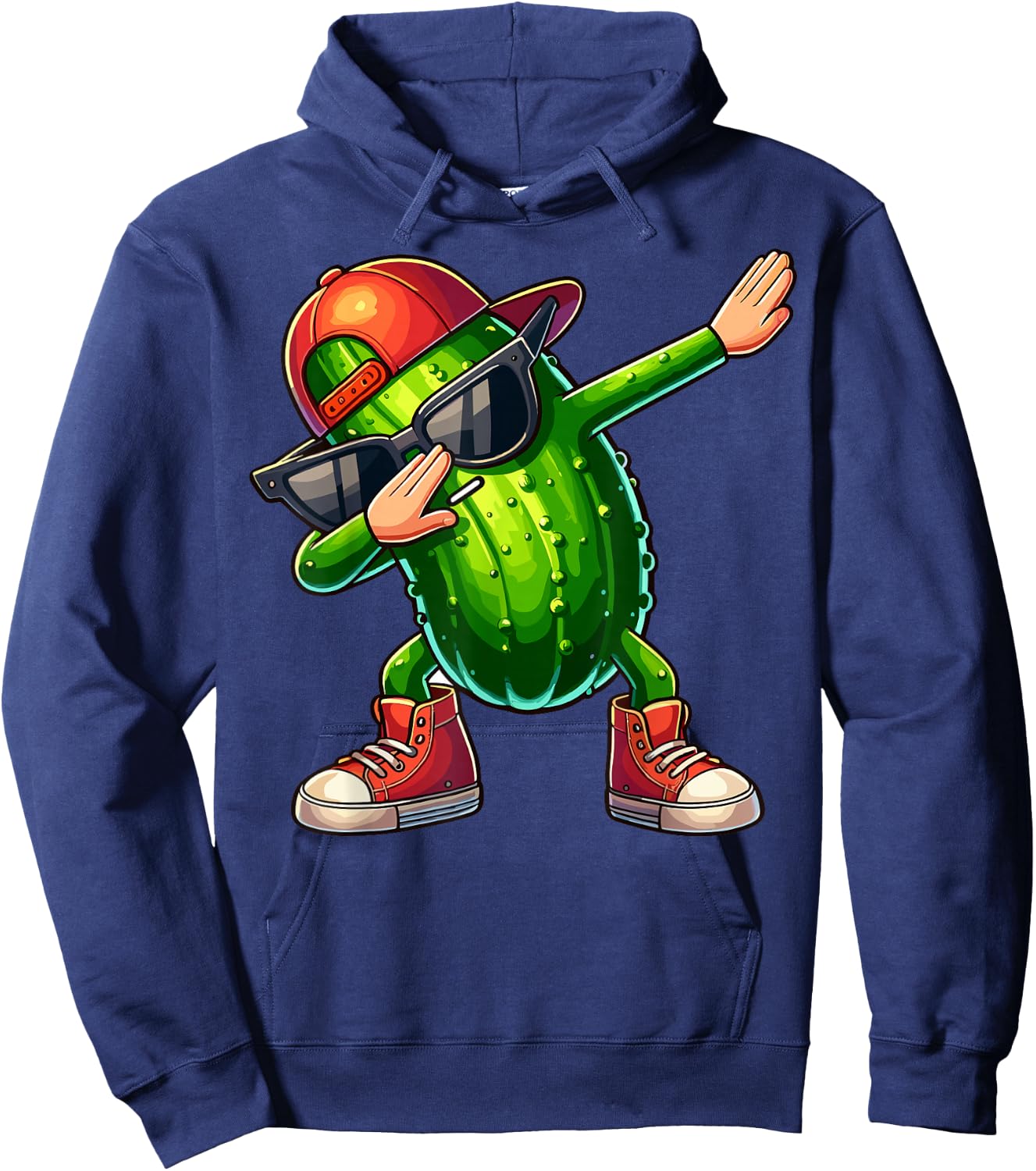 Dabbing Pickle Dancing Cucumber Lover Funny Pickle Hoodie - Hoodie | Navy