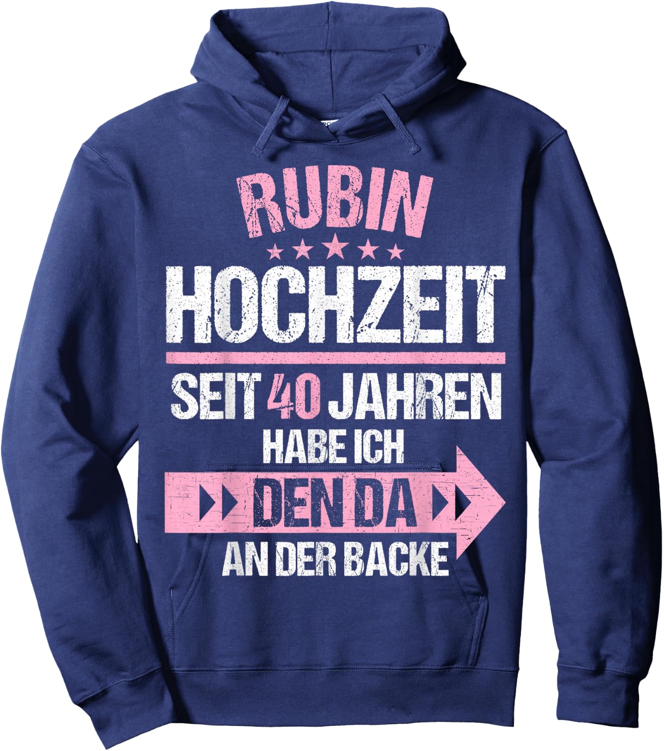40 Jahre verheiratet Rubin Hochzeit 40.Hochzeitstag Hoodie - Hoodie | Navy