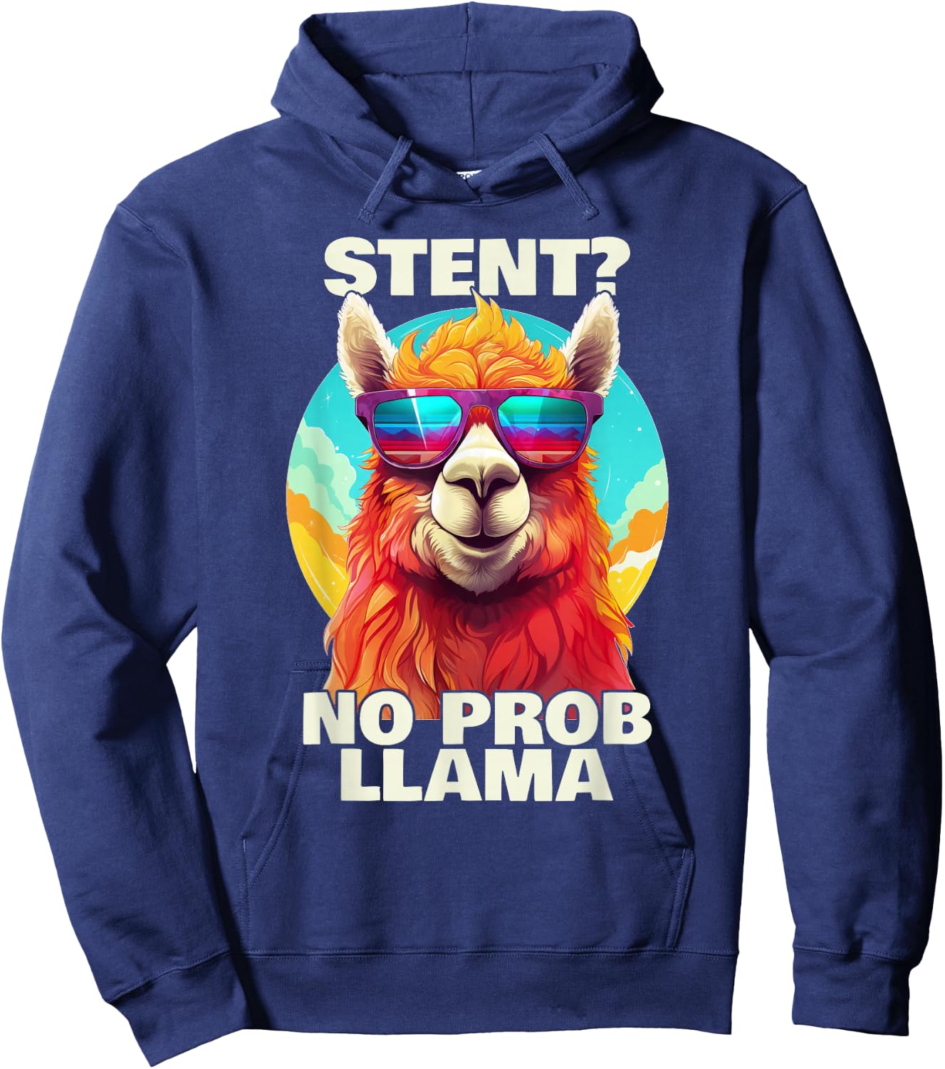 Stent No Probllama Funny Heart Surgery Recovery Gift Hoodie - Hoodie | Navy