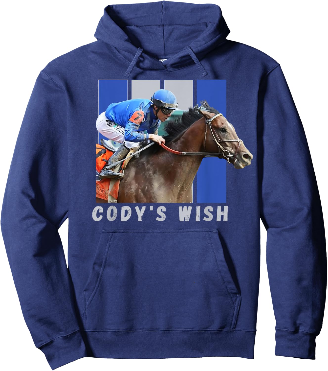 Cody's Wish Horse Racing Thoroughbred, Del Mar, Santa Anita Hoodie - Hoodie | Navy