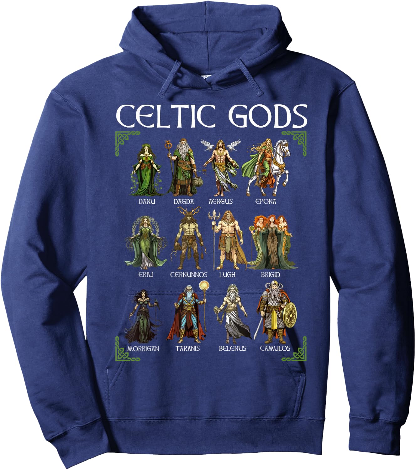 Celtic Mythology Viking Warrior Gods Nordic Irish Scottish , Black, S Hoodie - Hoodie | Navy