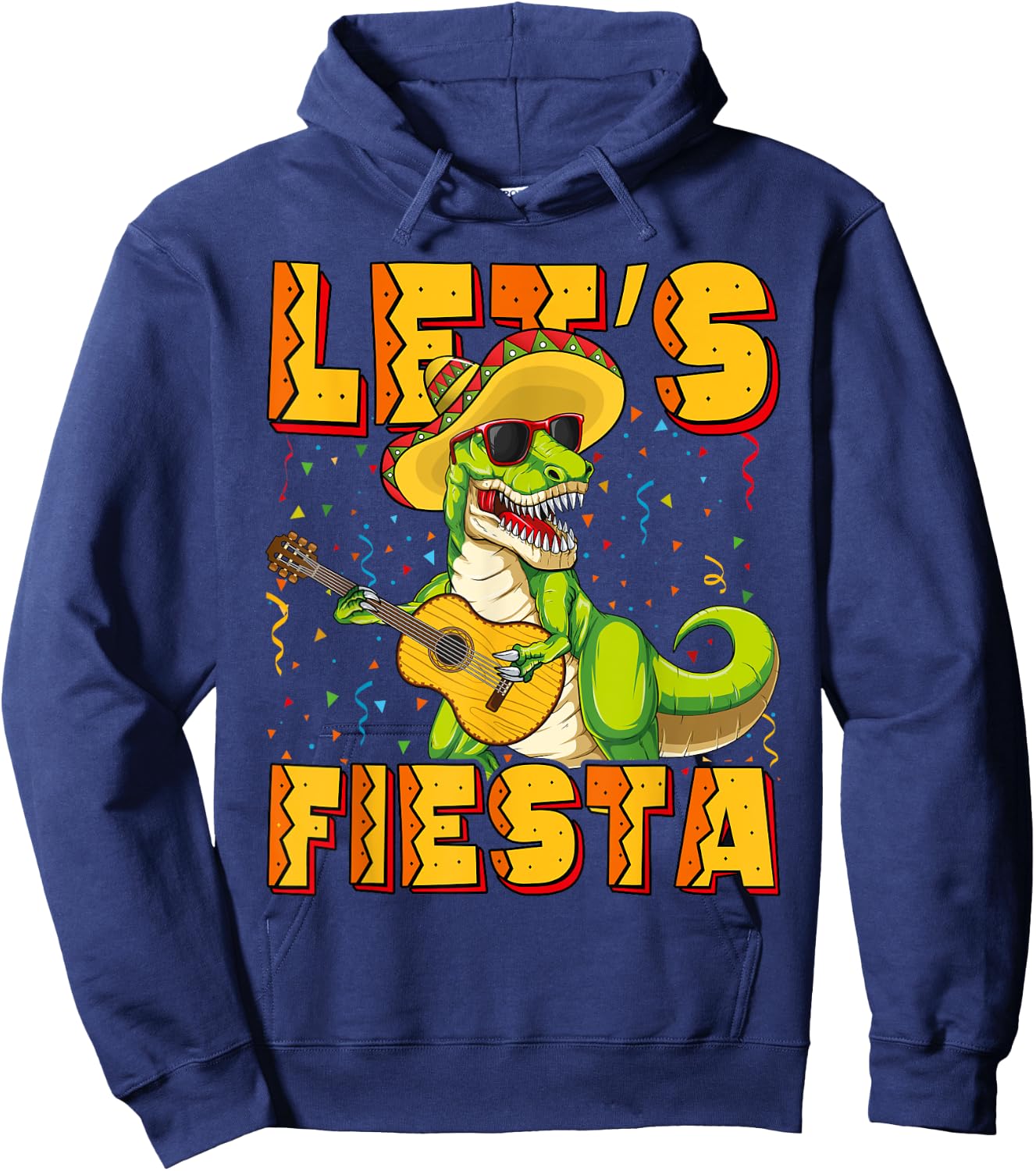 T Rex Cinco de Mayo Shirt Kids Boys Dinosaur Let's Fiesta Hoodie - Hoodie | Navy