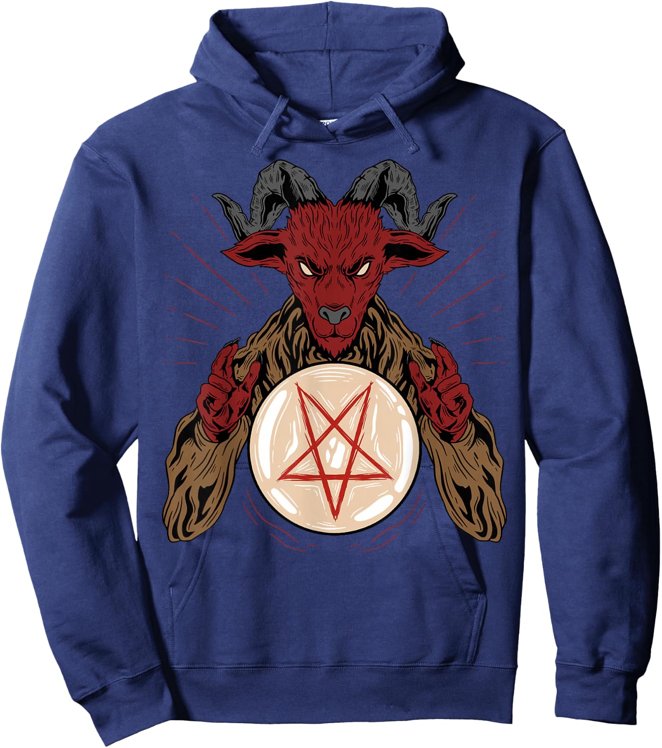 Lucifer Sigil Pentagram Occult Satanic Baphomet Hoodie - Hoodie | Navy